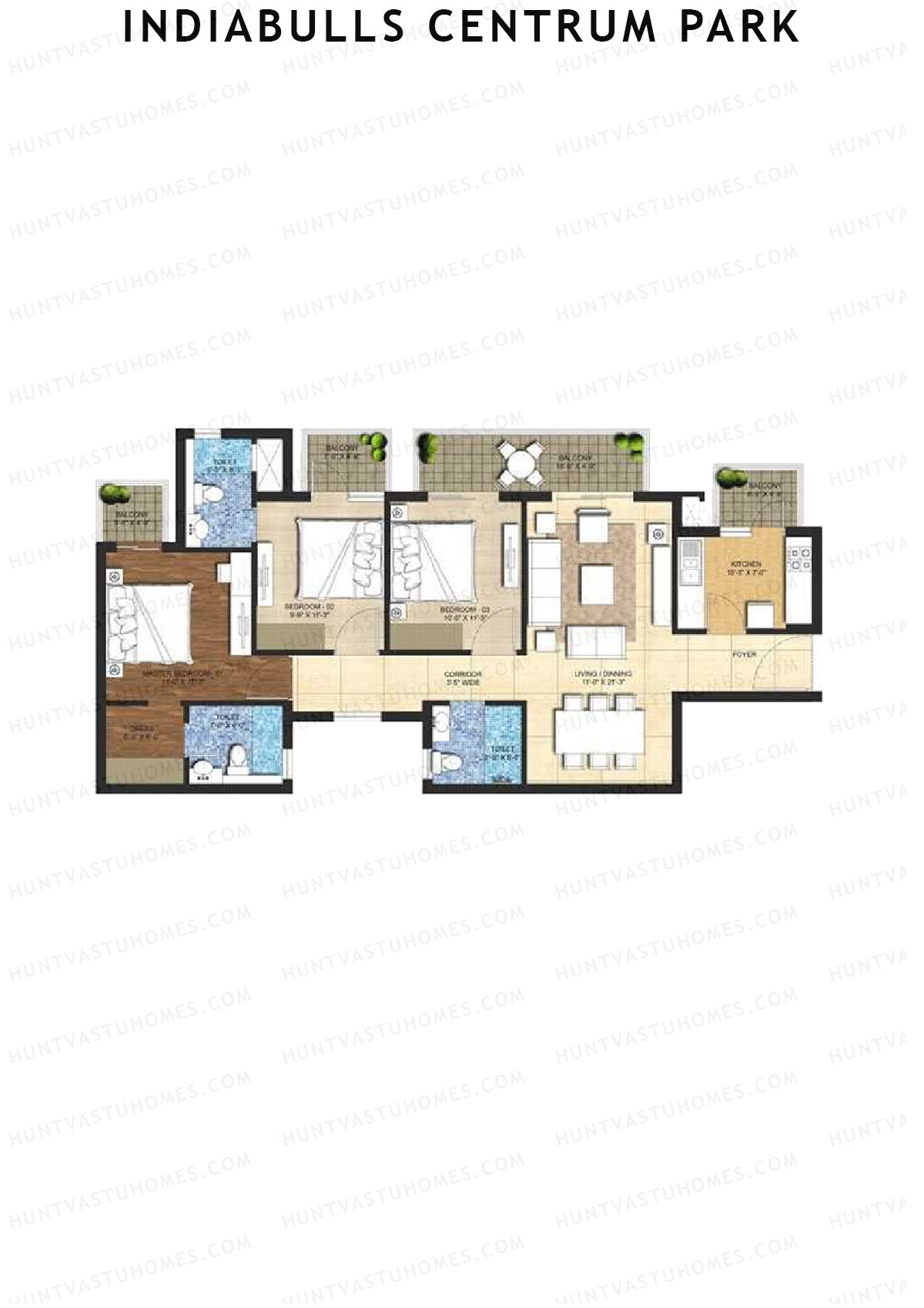 Indiabulls Centrum Park Block F Unit 4 Floor Plan