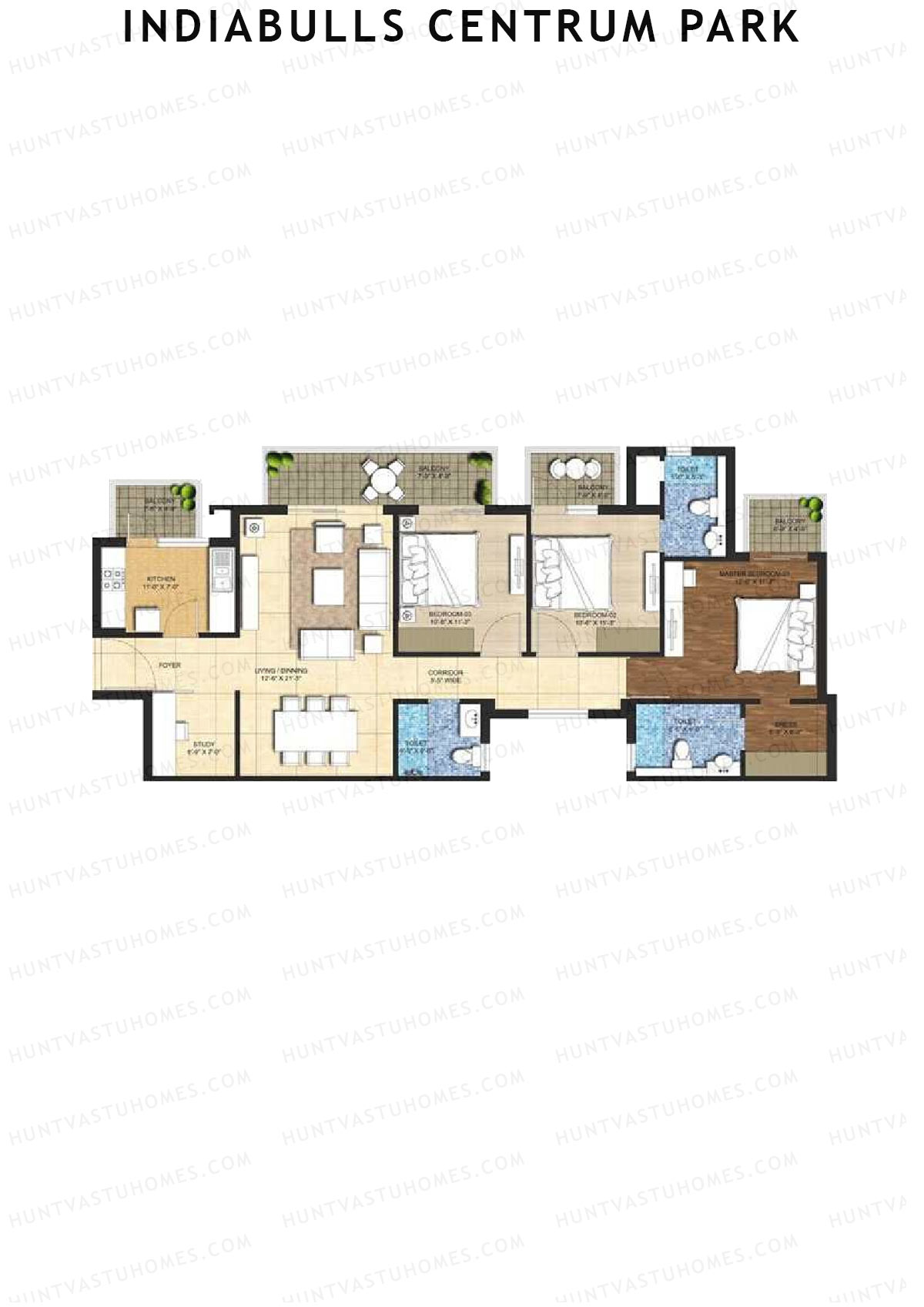 Indiabulls Centrum Park Block J1 Unit 3 Floor Plan