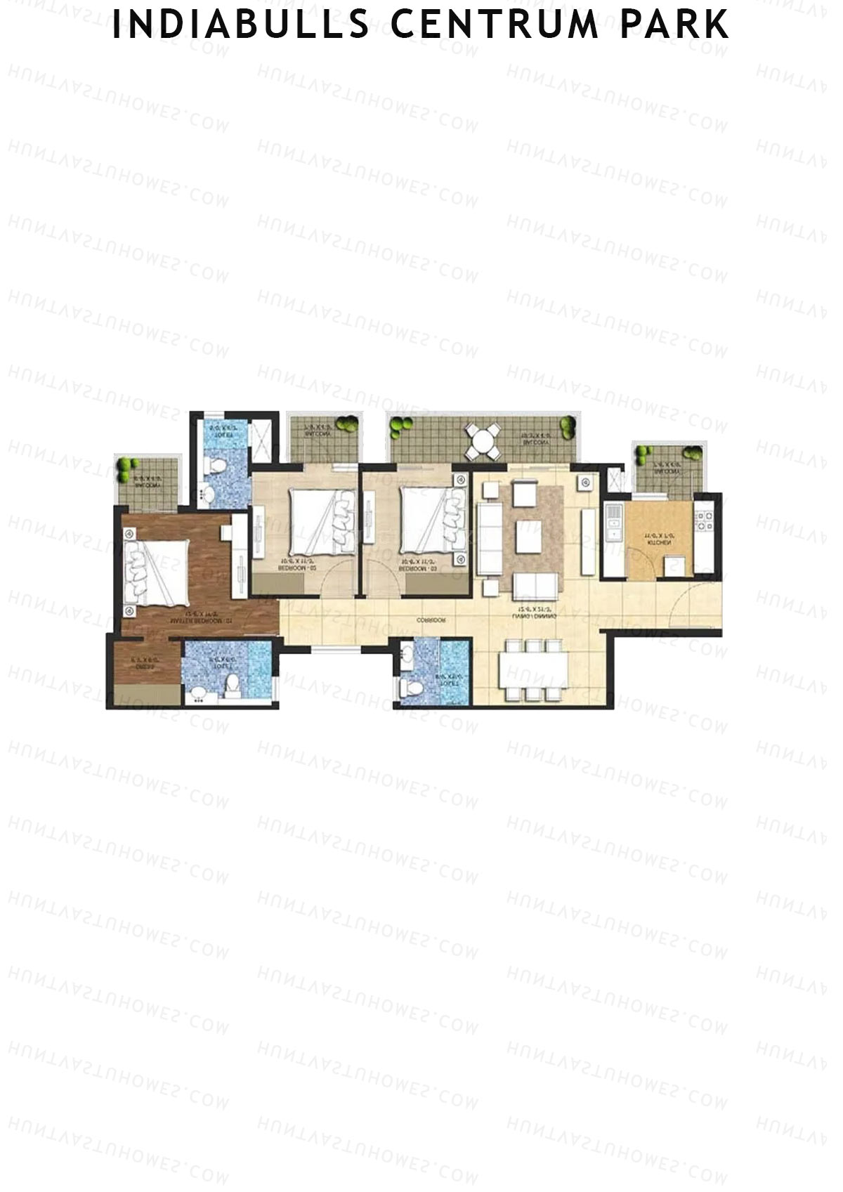 Indiabulls Centrum Park Block J1 Unit 4 Floor Plan
