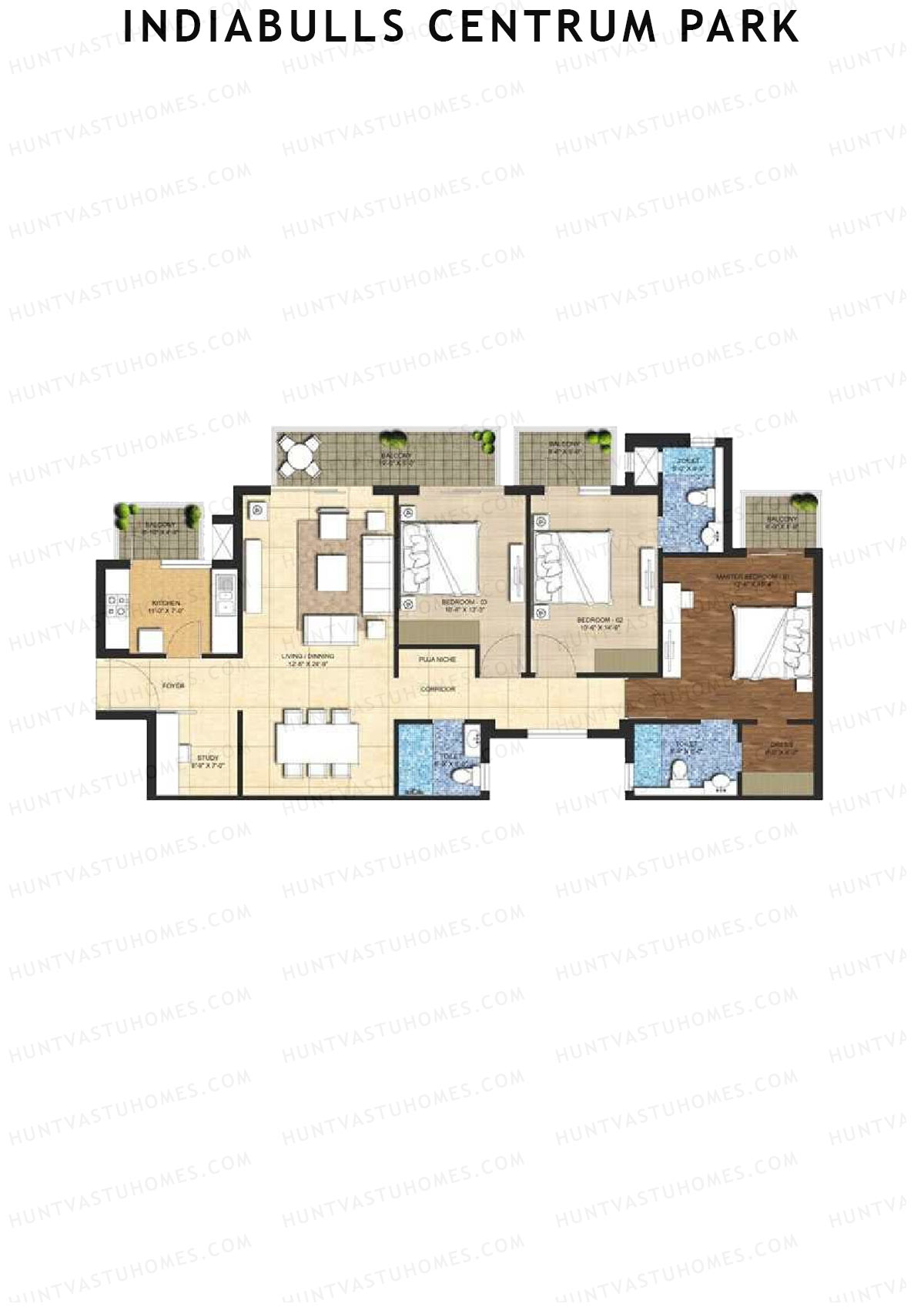 Indiabulls Centrum Park Block K2 Unit 3 Floor Plan