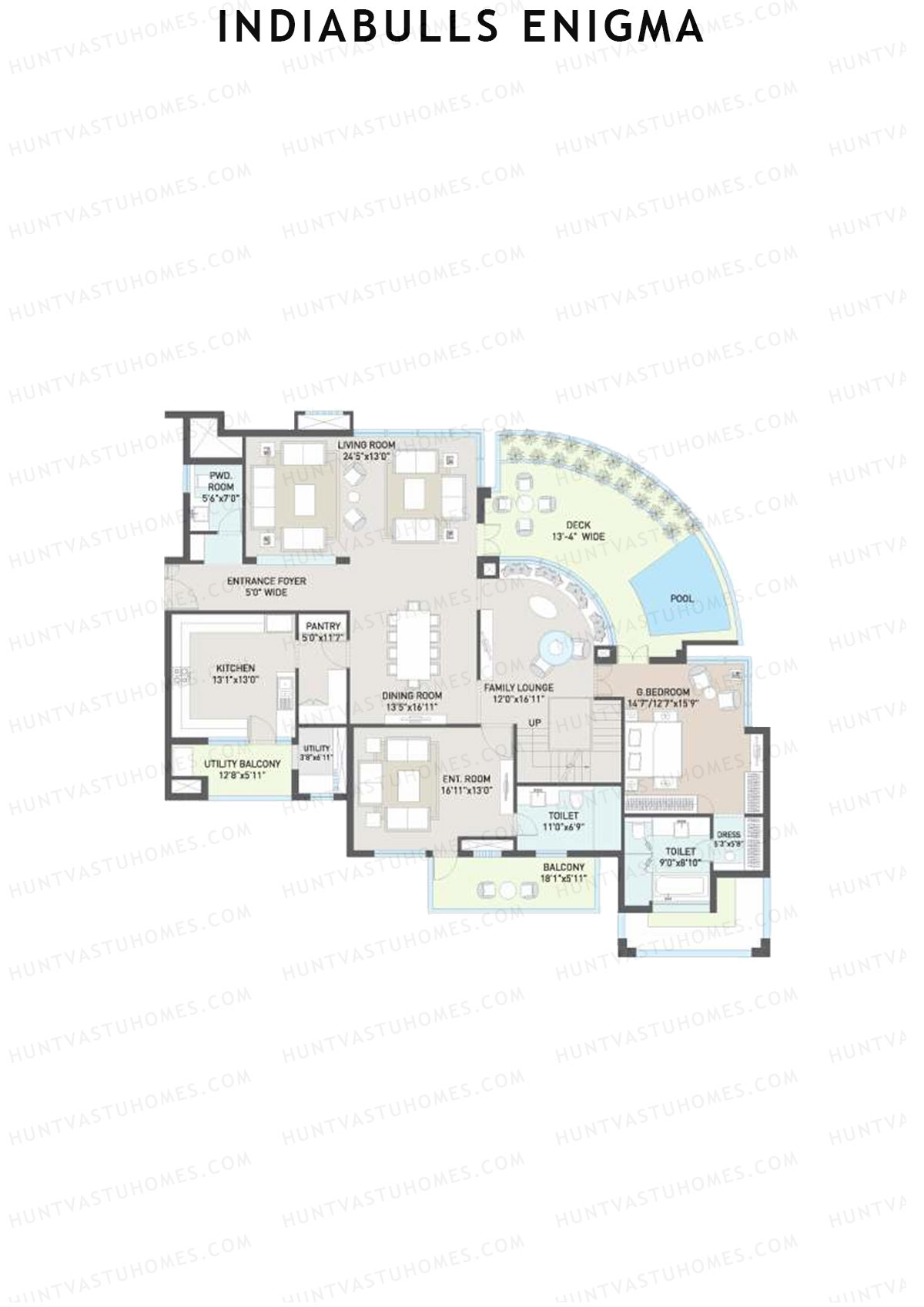 Indiabulls Enigma Tower A Unit 1 (Duplex ) Floor Plan