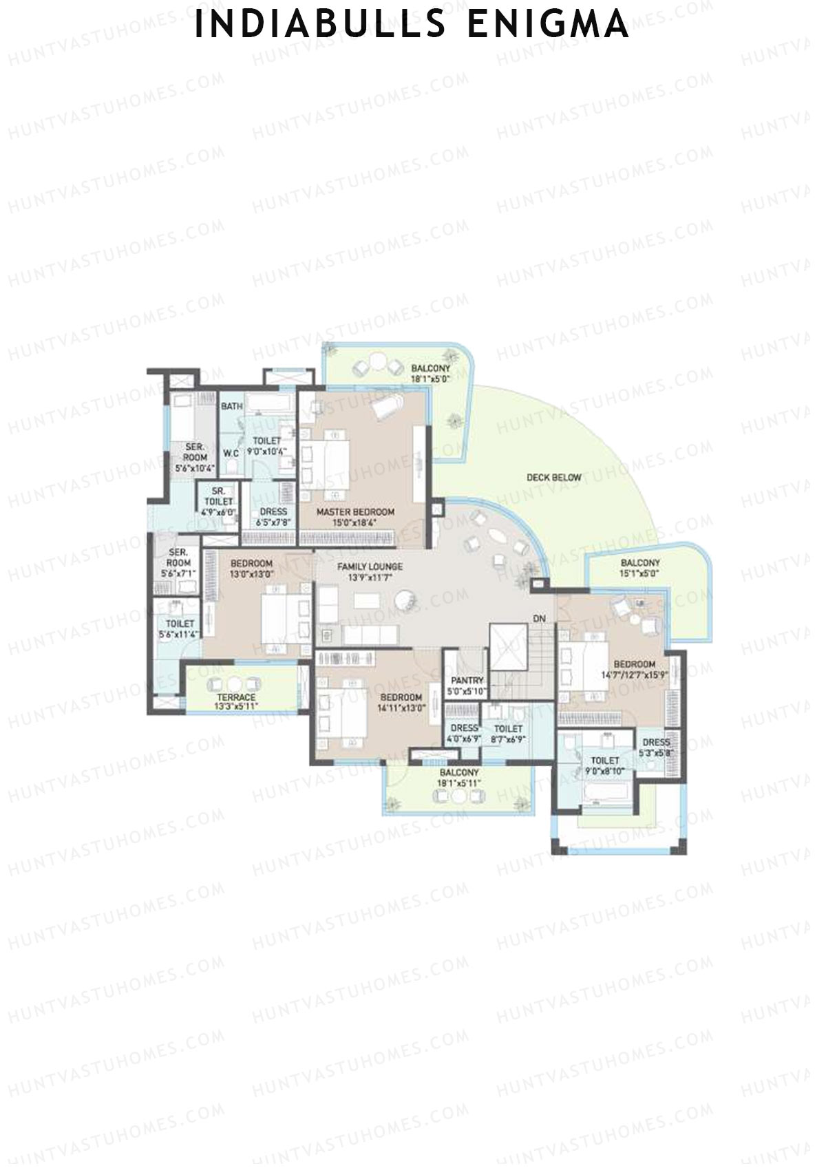 Indiabulls Enigma Tower A Unit 1 (Duplex ) Floor Plan