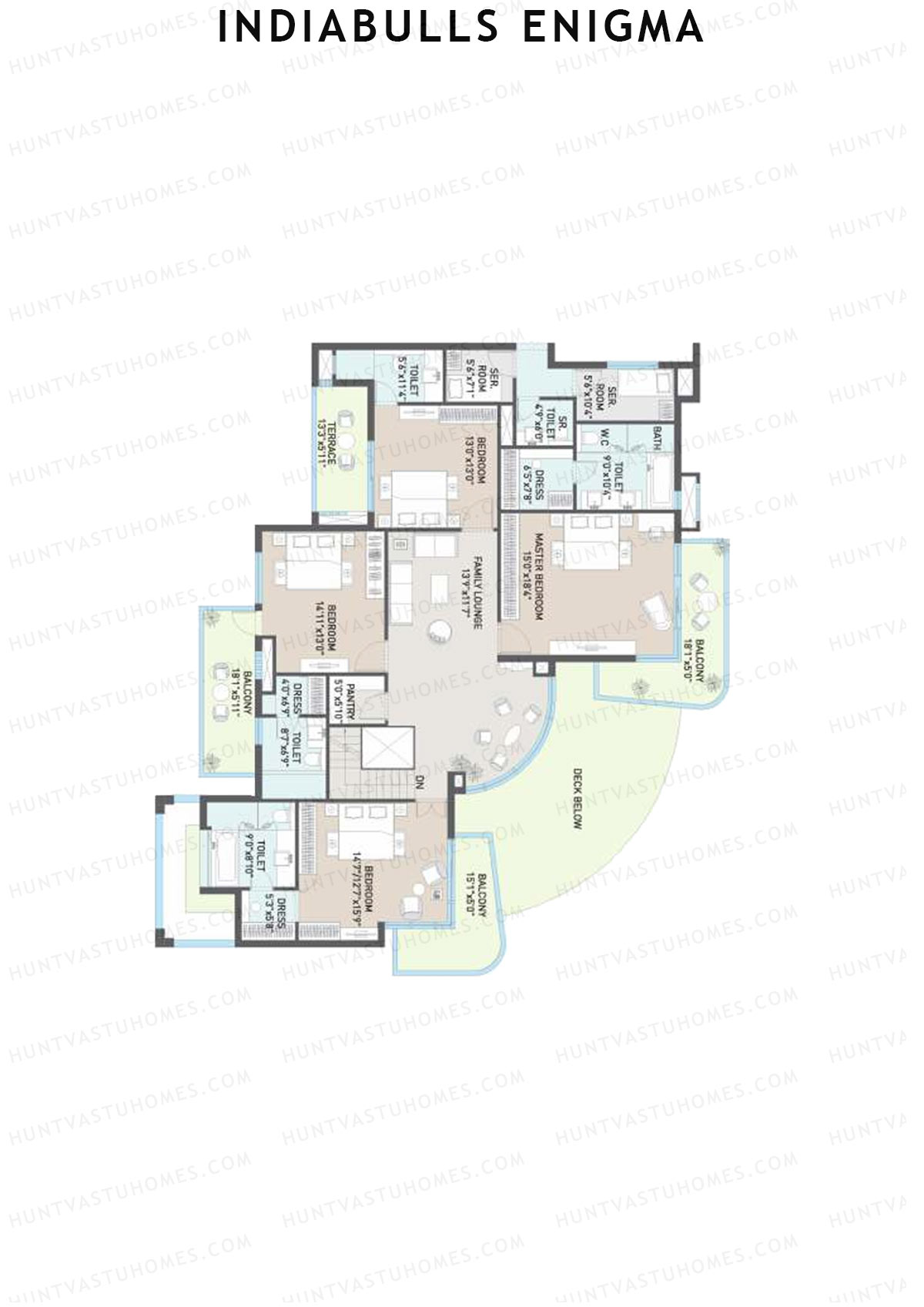 Indiabulls Enigma Tower A Unit 2 (Duplex ) Floor Plan