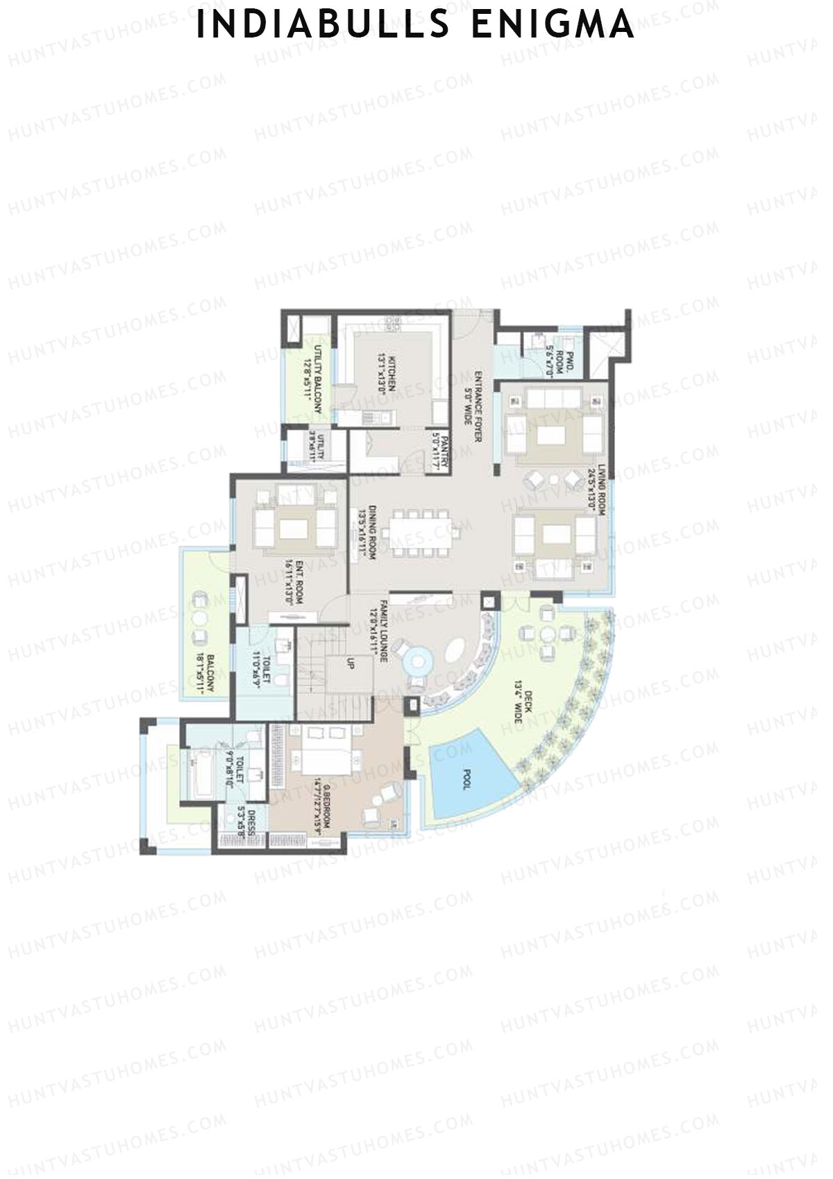 Indiabulls Enigma Tower A Unit 2 Type (Penthouse) Floor Plan