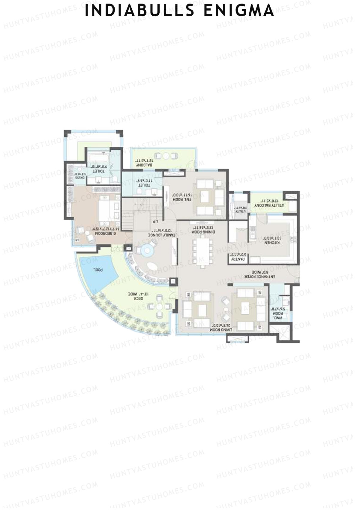 Indiabulls Enigma Tower A Unit 3 (Duplex ) Floor Plan
