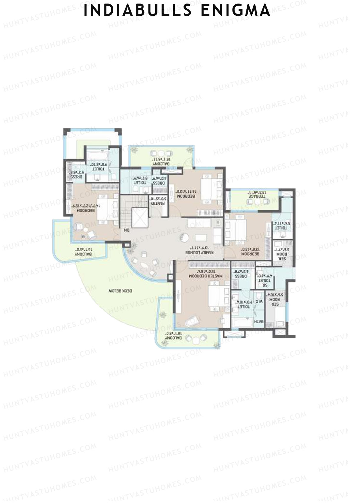 Indiabulls Enigma Tower A Unit 3 (Duplex ) Floor Plan
