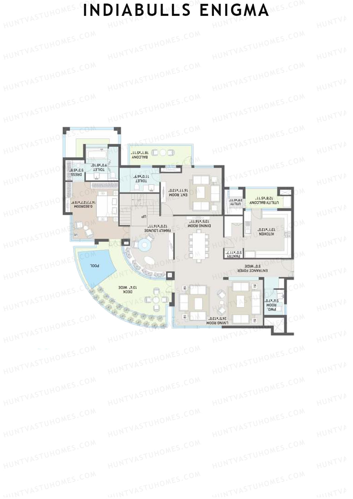 Indiabulls Enigma Tower A Unit 3 Type (Penthouse) Floor Plan