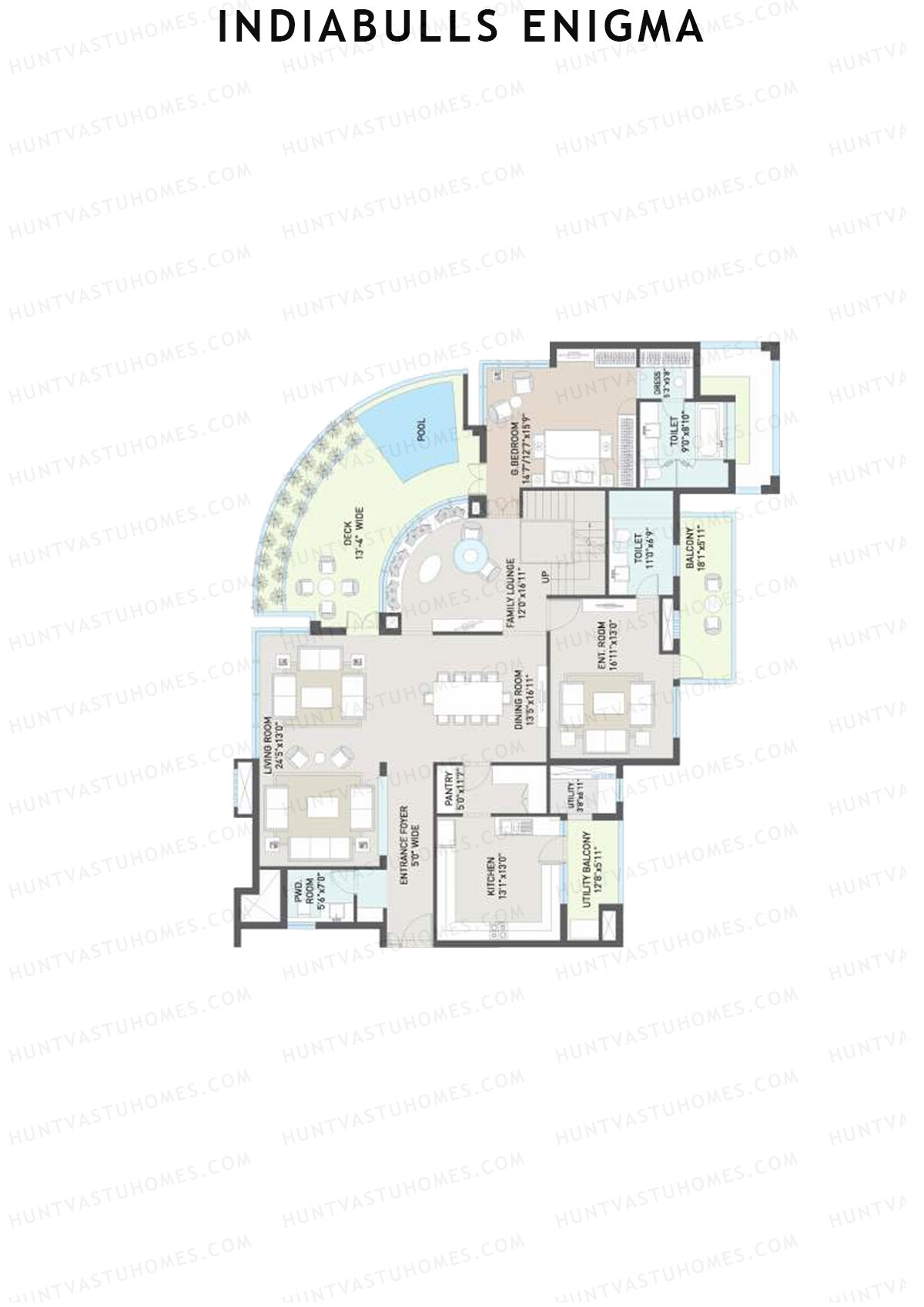Indiabulls Enigma Tower A Unit 4 (Duplex ) Floor Plan