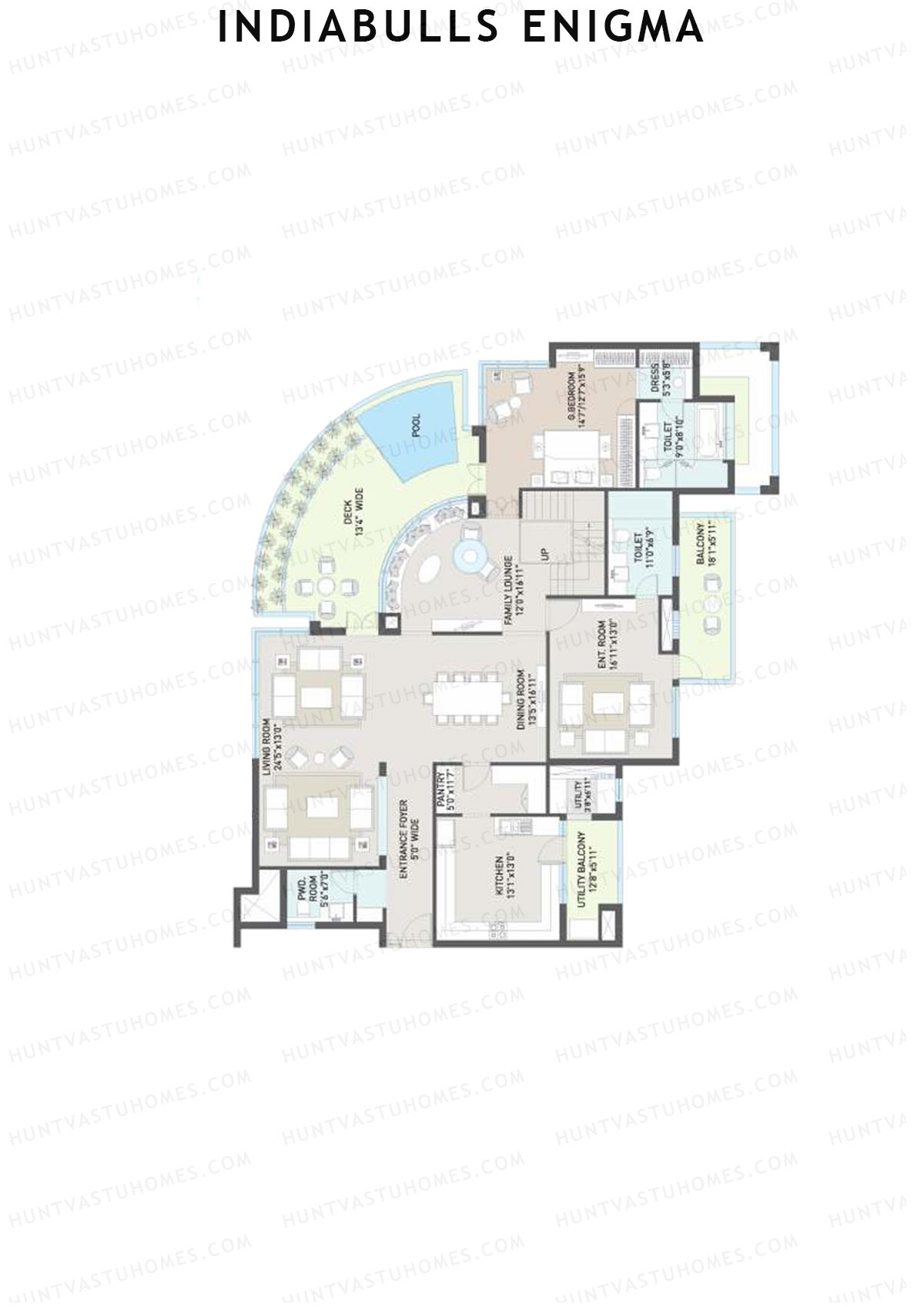 Indiabulls Enigma Tower A Unit 4 Type (Penthouse) Floor Plan
