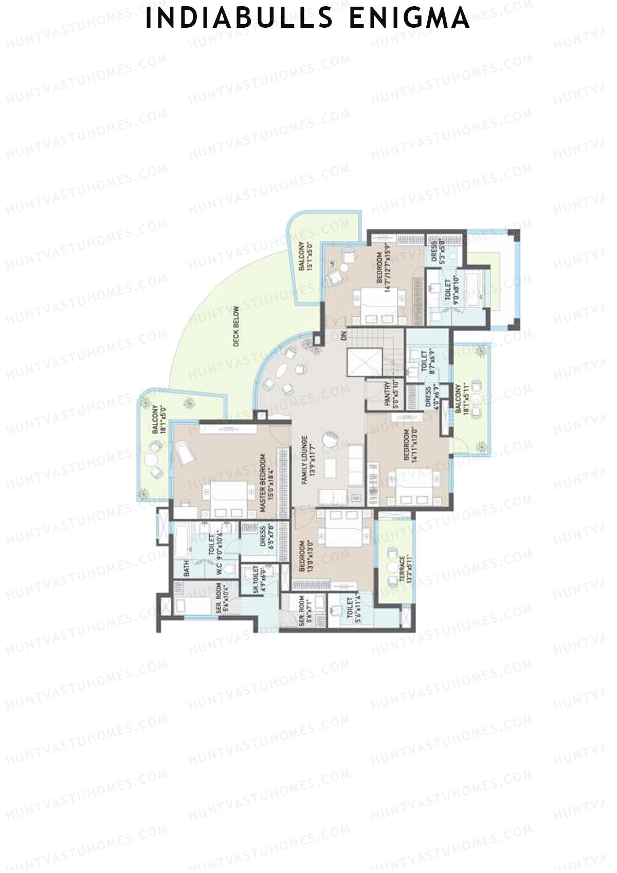 Indiabulls Enigma Tower A Unit 4 Type (Penthouse) Floor Plan