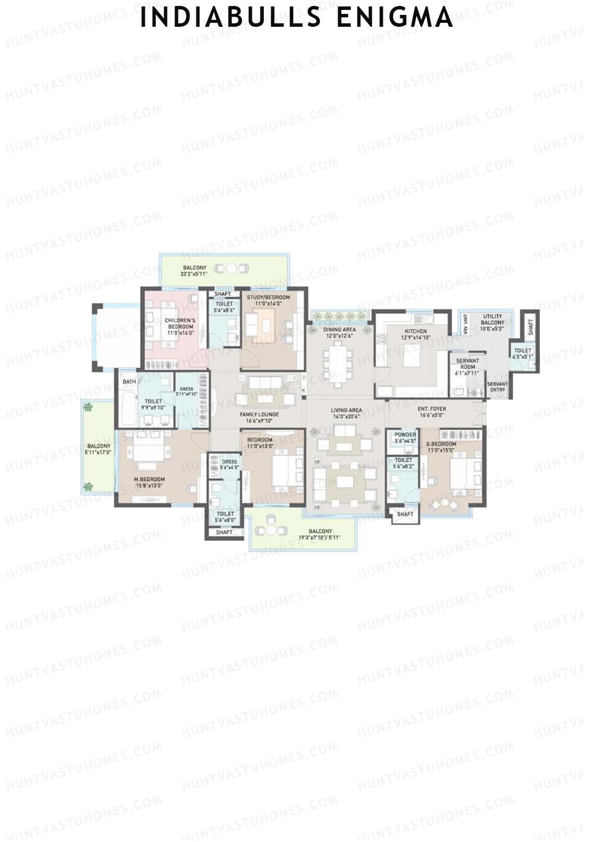 Indiabulls Enigma Tower E Unit 1 Floor Plan
