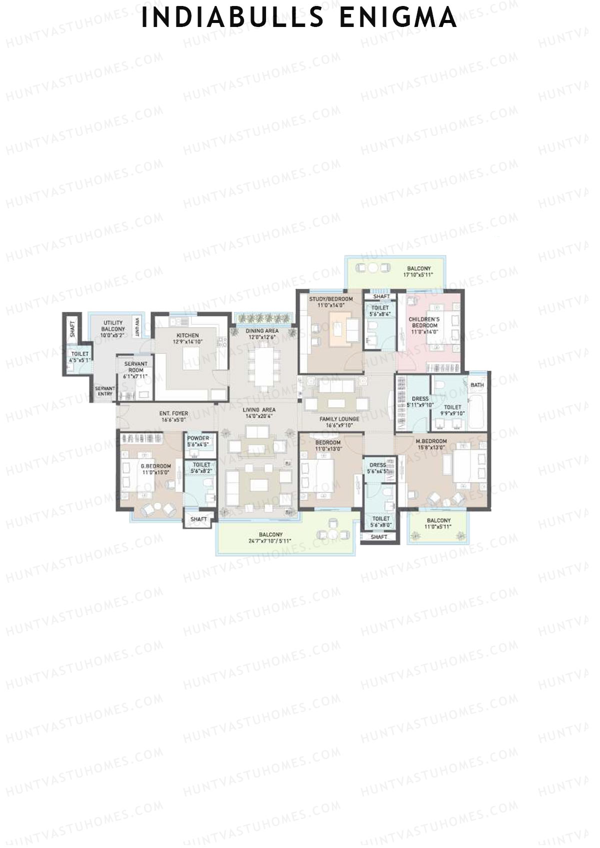 Indiabulls Enigma Tower E Unit 2 Floor Plan