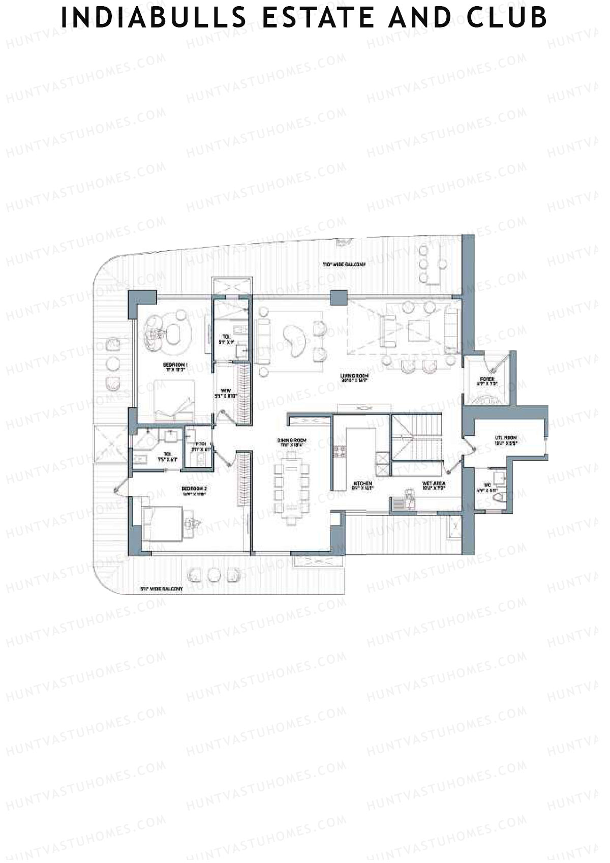 Indiabulls Estate and Club Tower 1 Unit 1 TYPE PH UP(Penthouse) Floor Plan