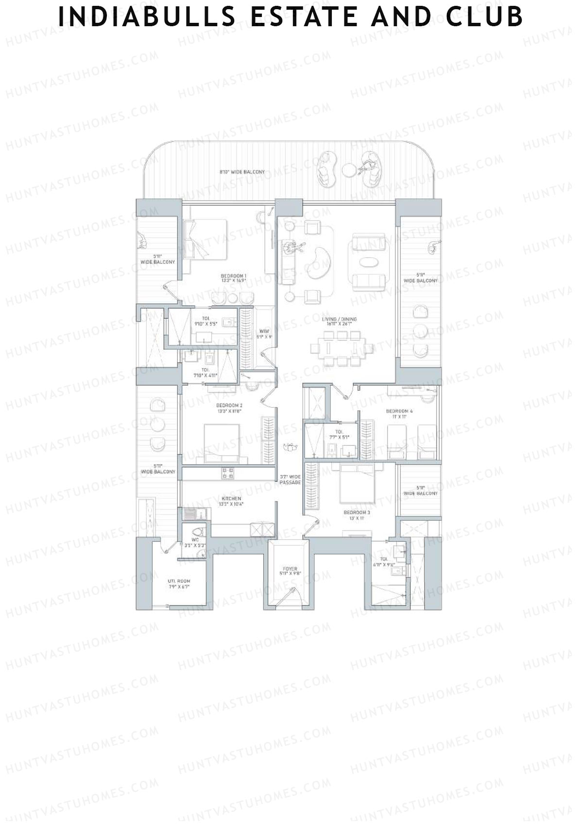 Indiabulls Estate and Club Tower 1 Unit 2 Floor Plan