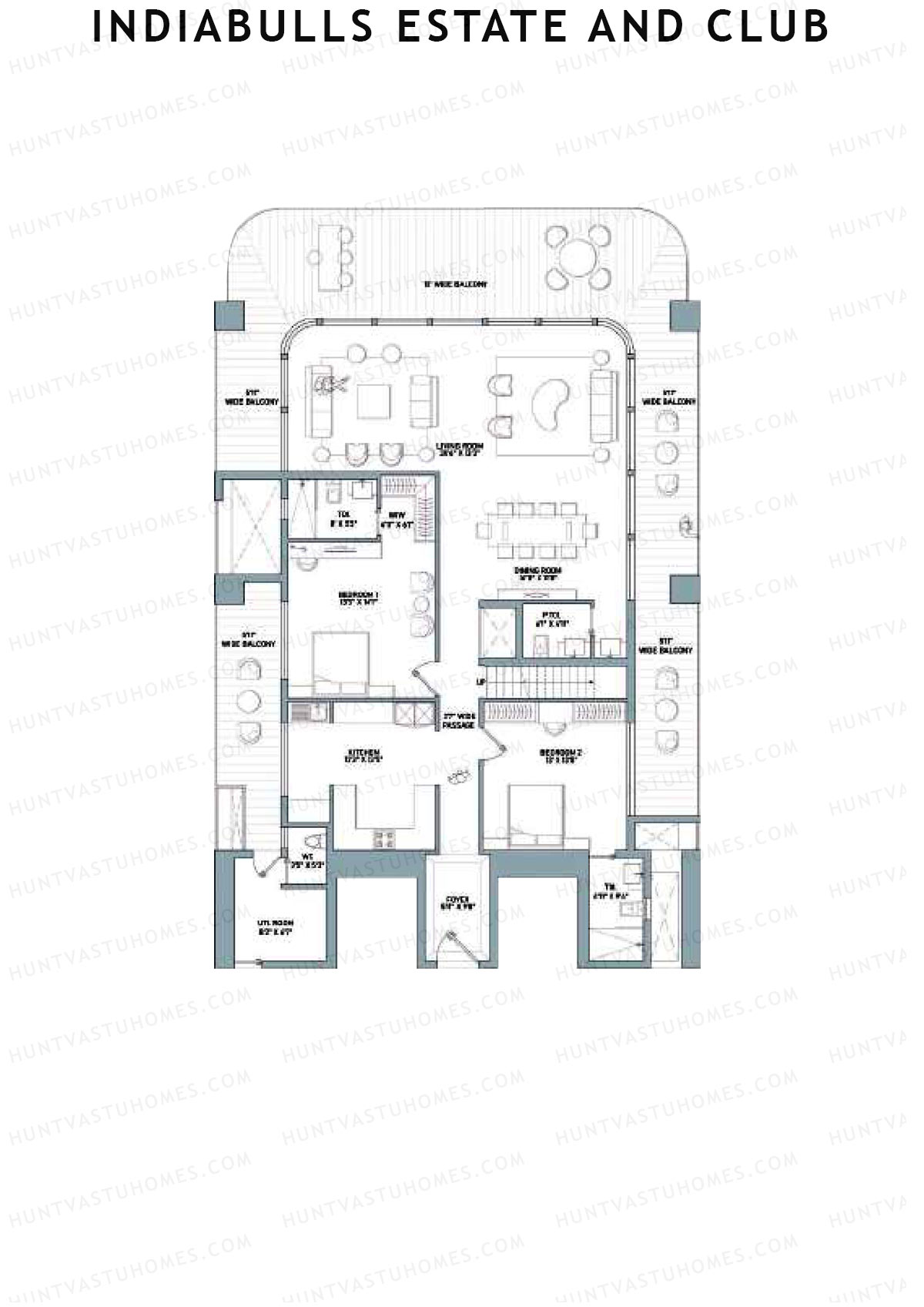 Indiabulls Estate and Club Tower 2 Unit 2 TYPE PH UP(Penthouse) Floor Plan