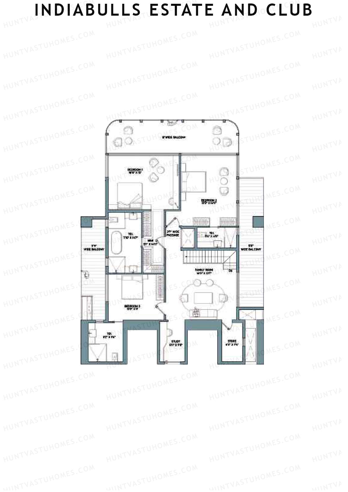 Indiabulls Estate and Club Tower 2 Unit 2 TYPE PH UP(Penthouse) Floor Plan