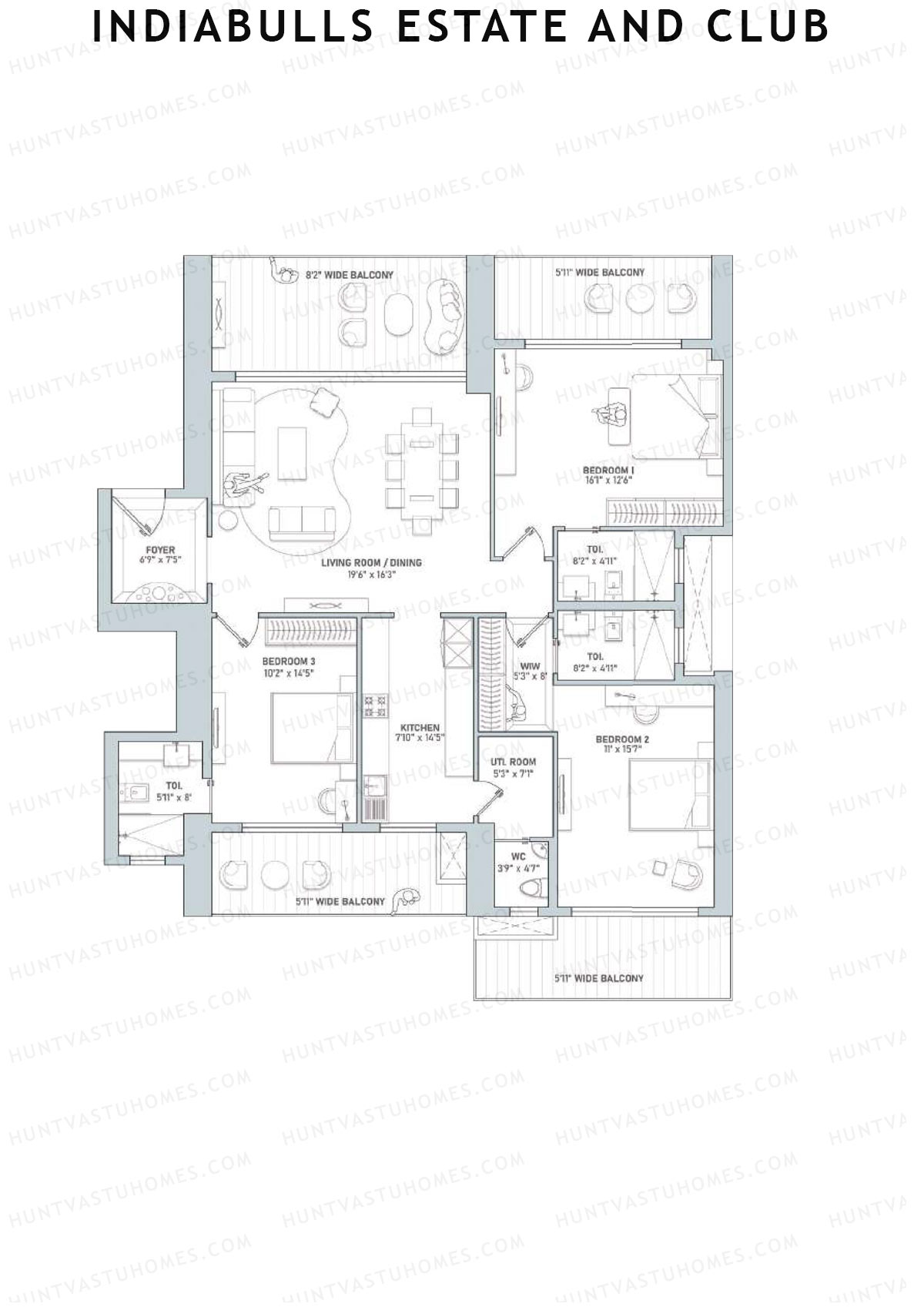 Indiabulls Estate and Club Tower 2 Unit 3 Floor Plan