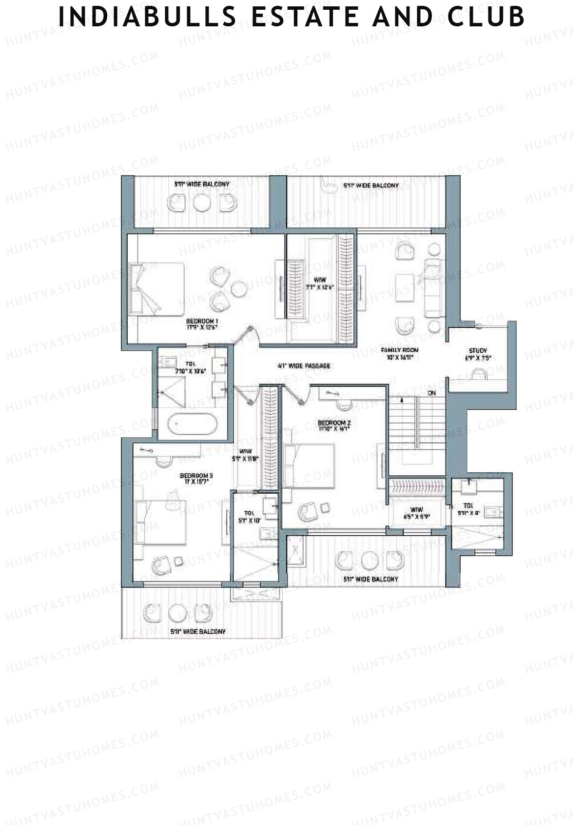 Indiabulls Estate and Club Tower 3 Unit 1 TYPE PH UP(Penthouse) Floor Plan