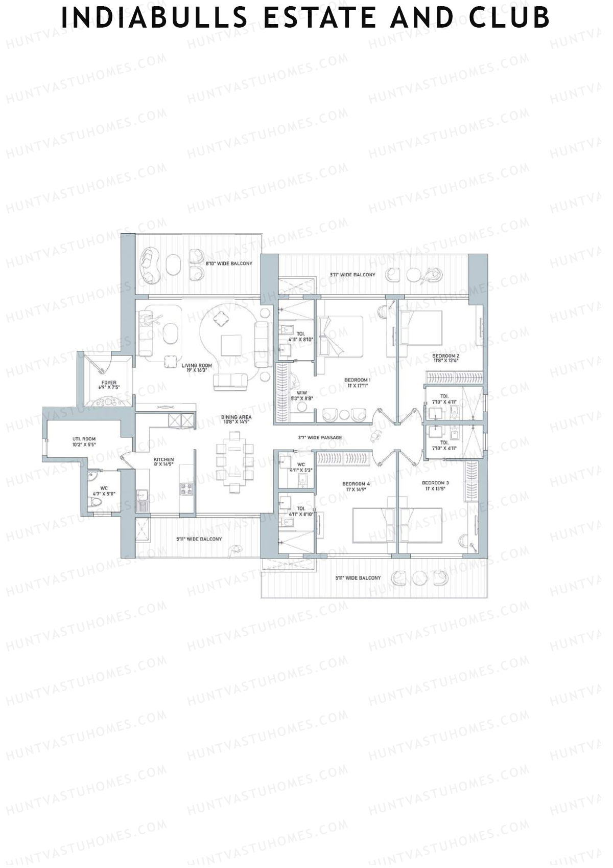 Indiabulls Estate and Club Tower 3 Unit 3 Floor Plan