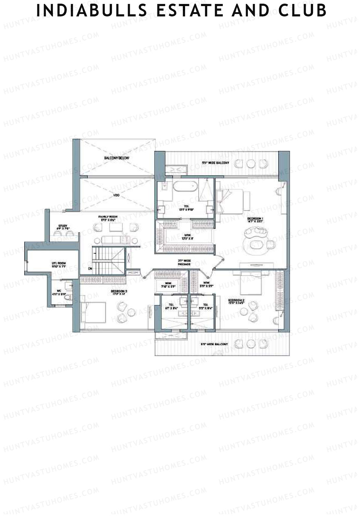 Indiabulls Estate and Club Tower 3 Unit 3 TYPE PH UP(Penthouse) Floor Plan