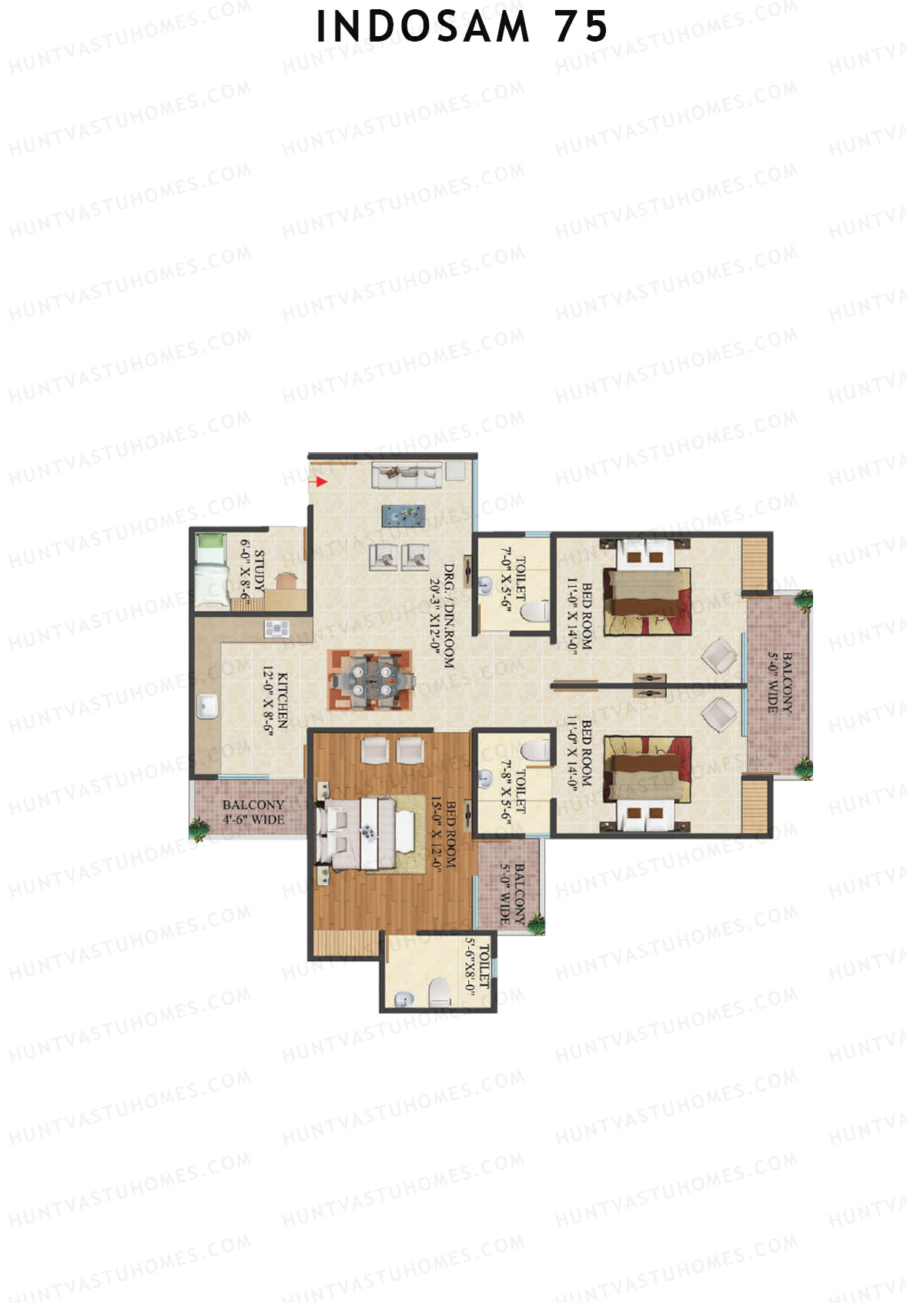 Indosam 75 Tower B Unit 1 Floor Plan