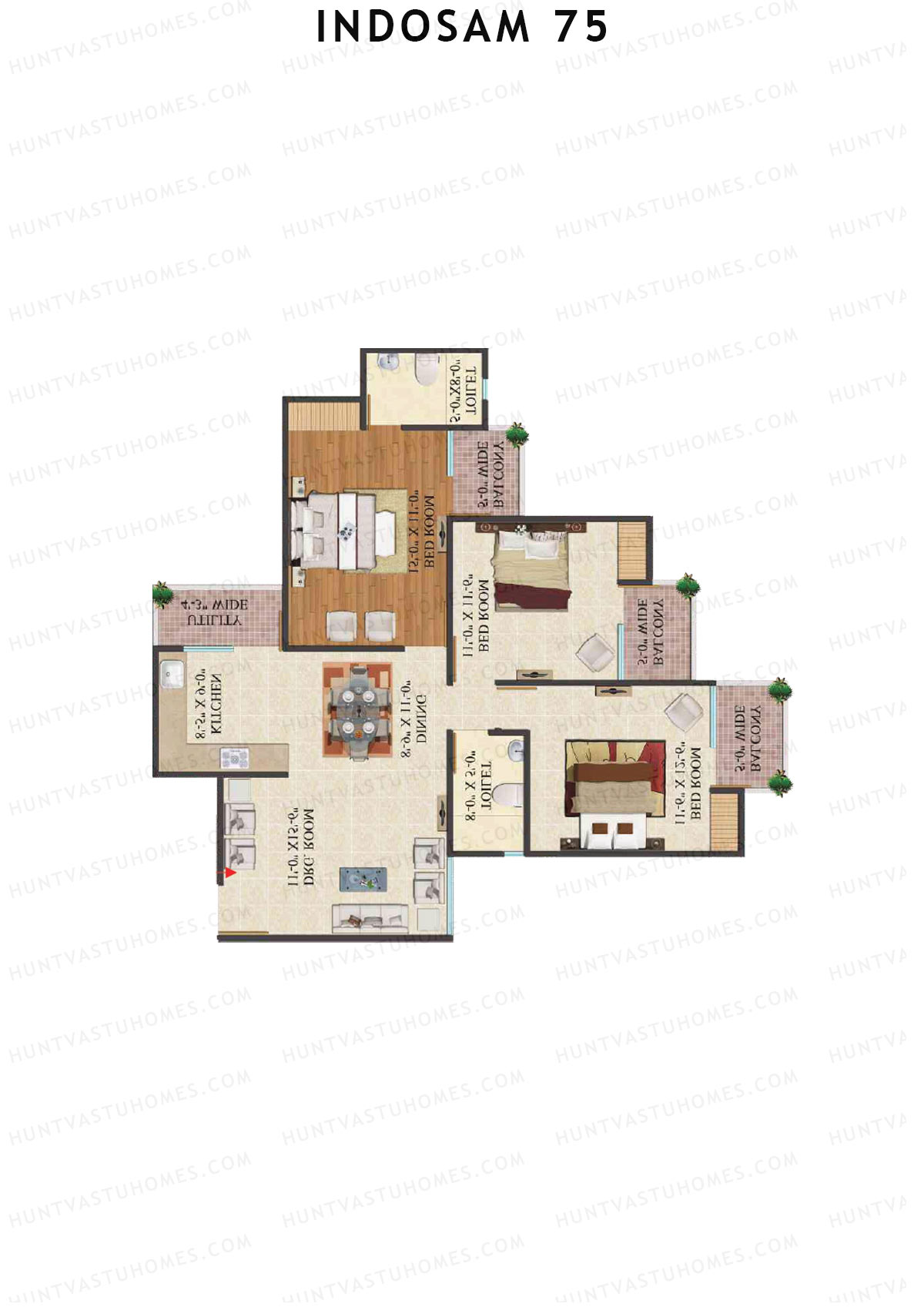 Indosam 75 Tower B Unit 2 Floor Plan