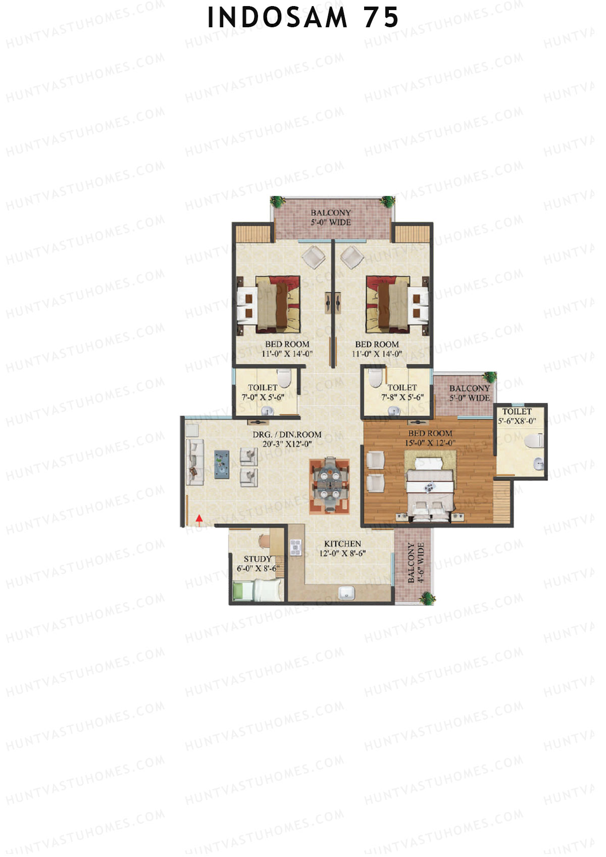 Indosam 75 Tower B Unit 3 Floor Plan