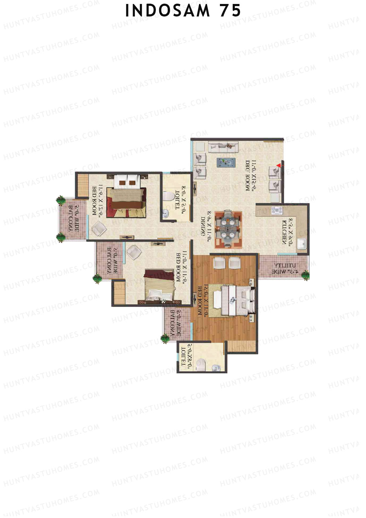 Indosam 75 Tower B Unit 6 Floor Plan
