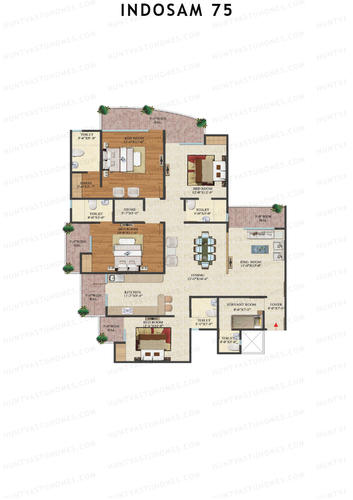 Indosam 75 Tower C Unit 1 Floor Plan