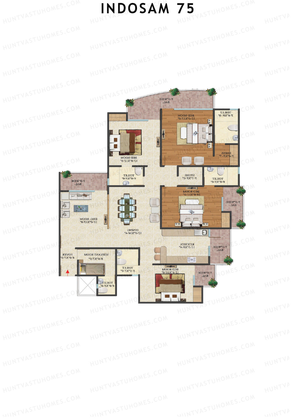 Indosam 75 Tower C Unit 2 Floor Plan