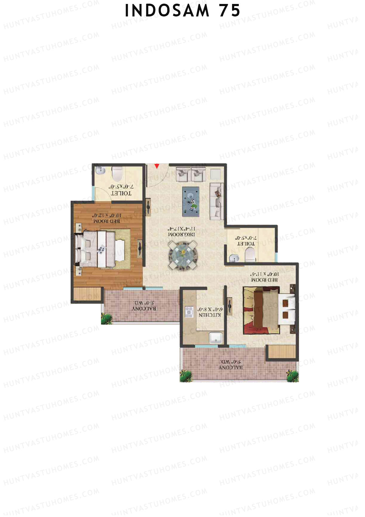 Indosam 75 Tower D Unit 2 Floor Plan