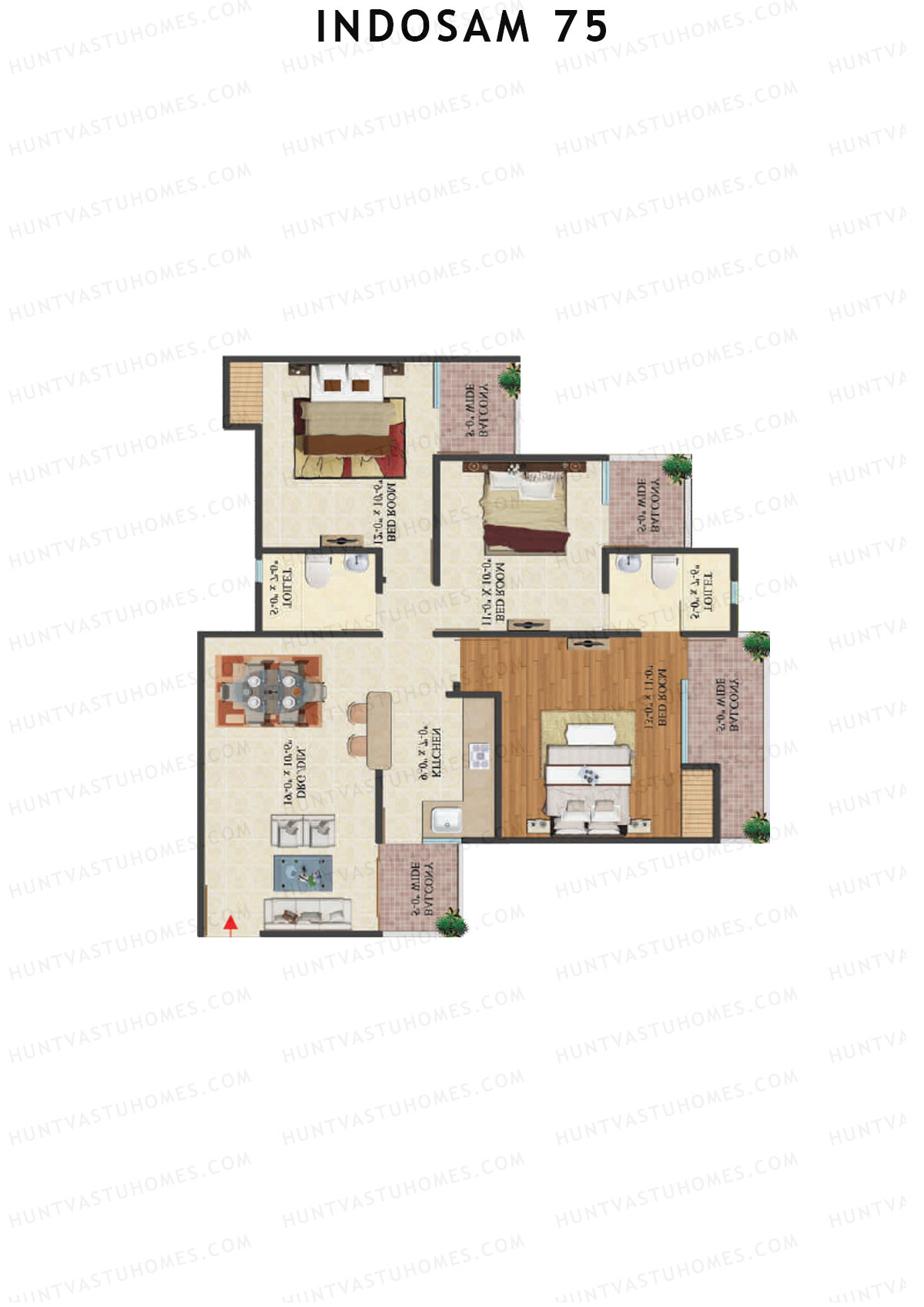 Indosam 75 Tower D Unit 5 Floor Plan