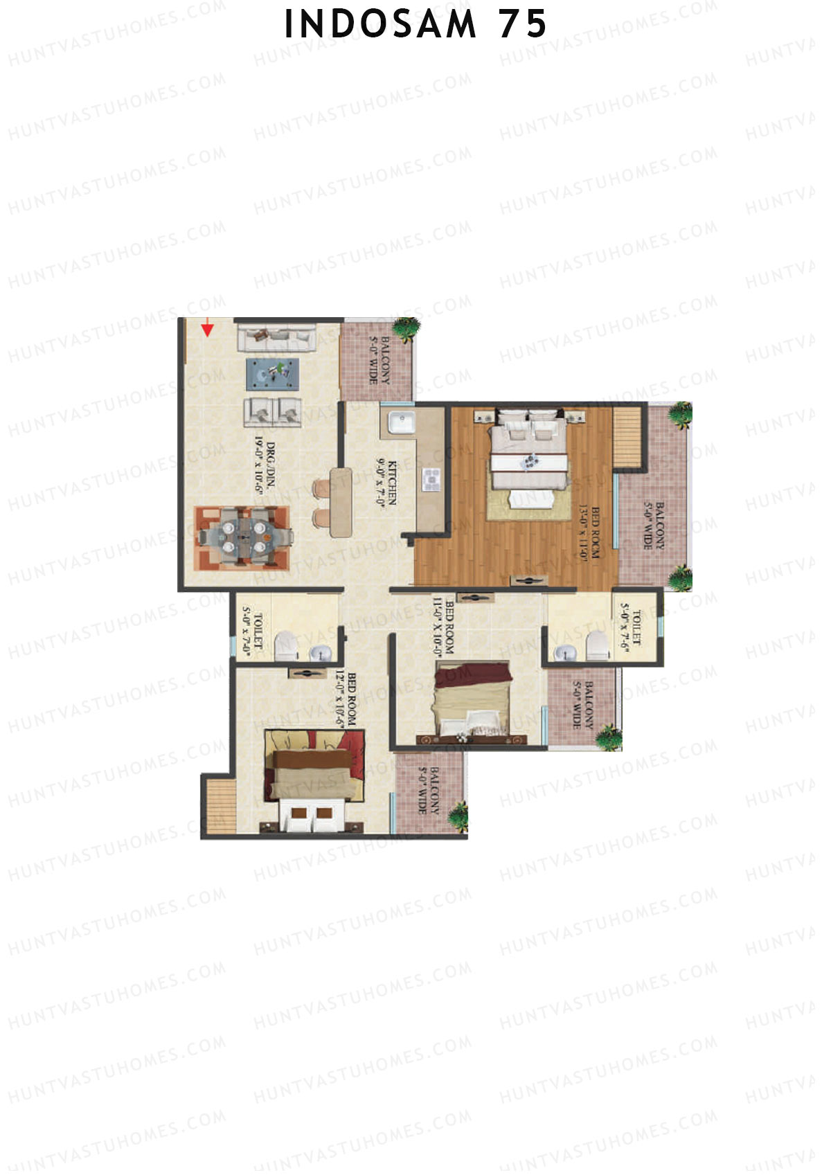 Indosam 75 Tower D Unit 6 Floor Plan