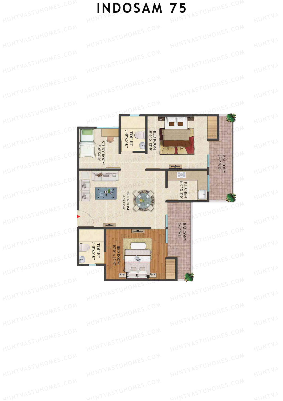 Indosam 75 Tower D Unit 7 Floor Plan