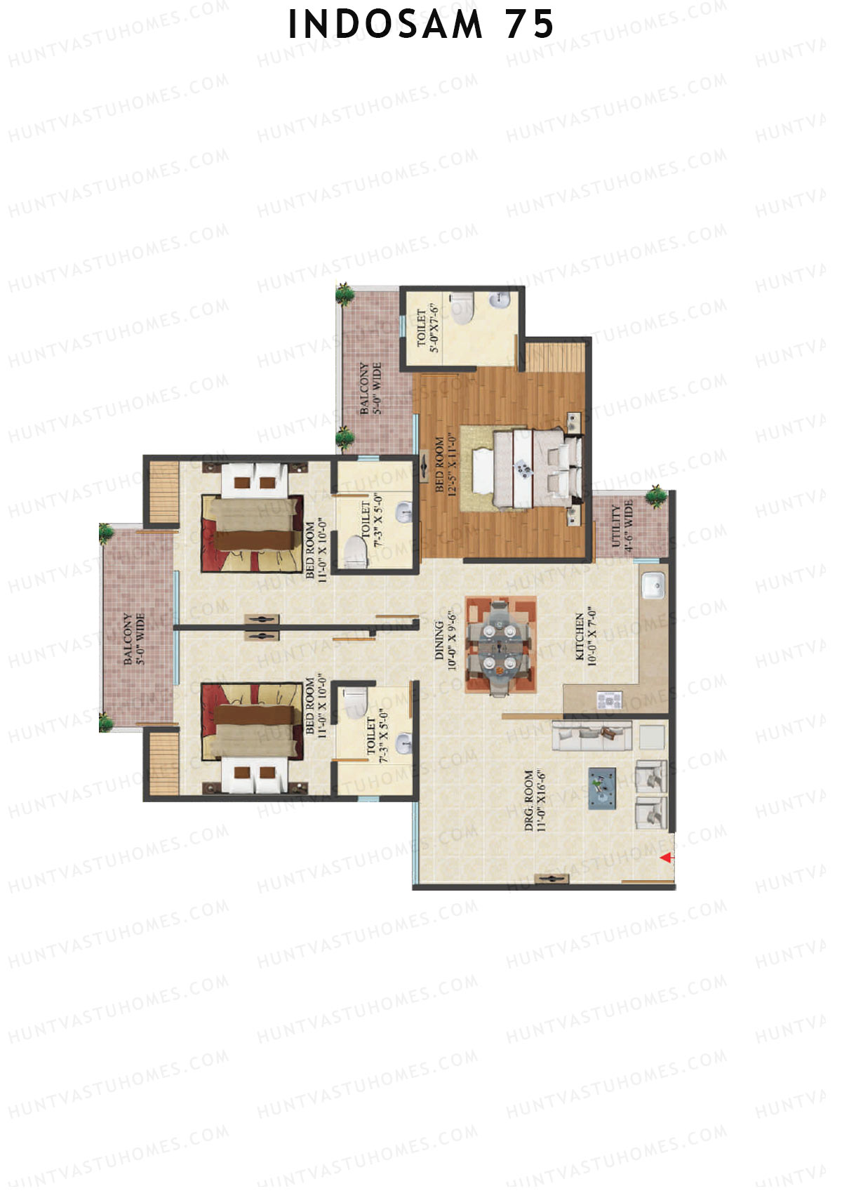 Indosam 75 Tower F Unit 1 Floor Plan