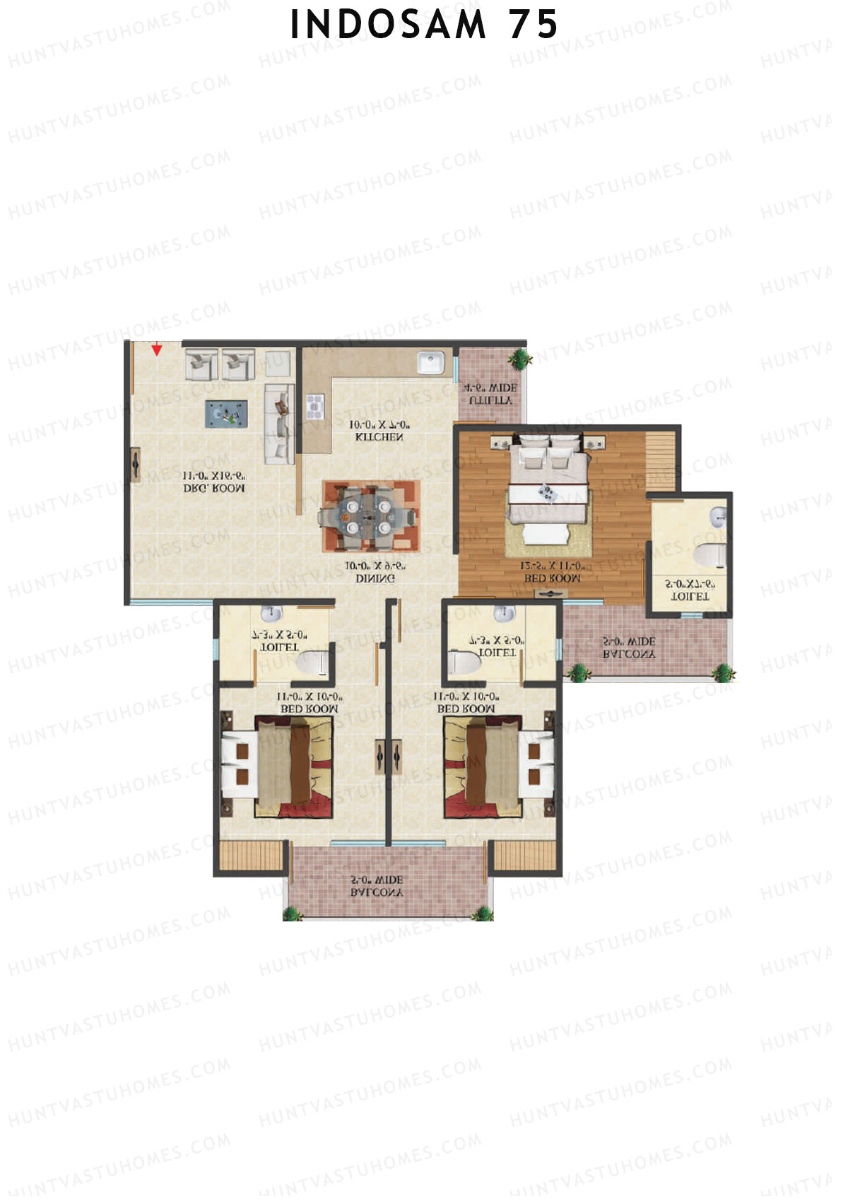 Indosam 75 Tower F Unit 4 Floor Plan