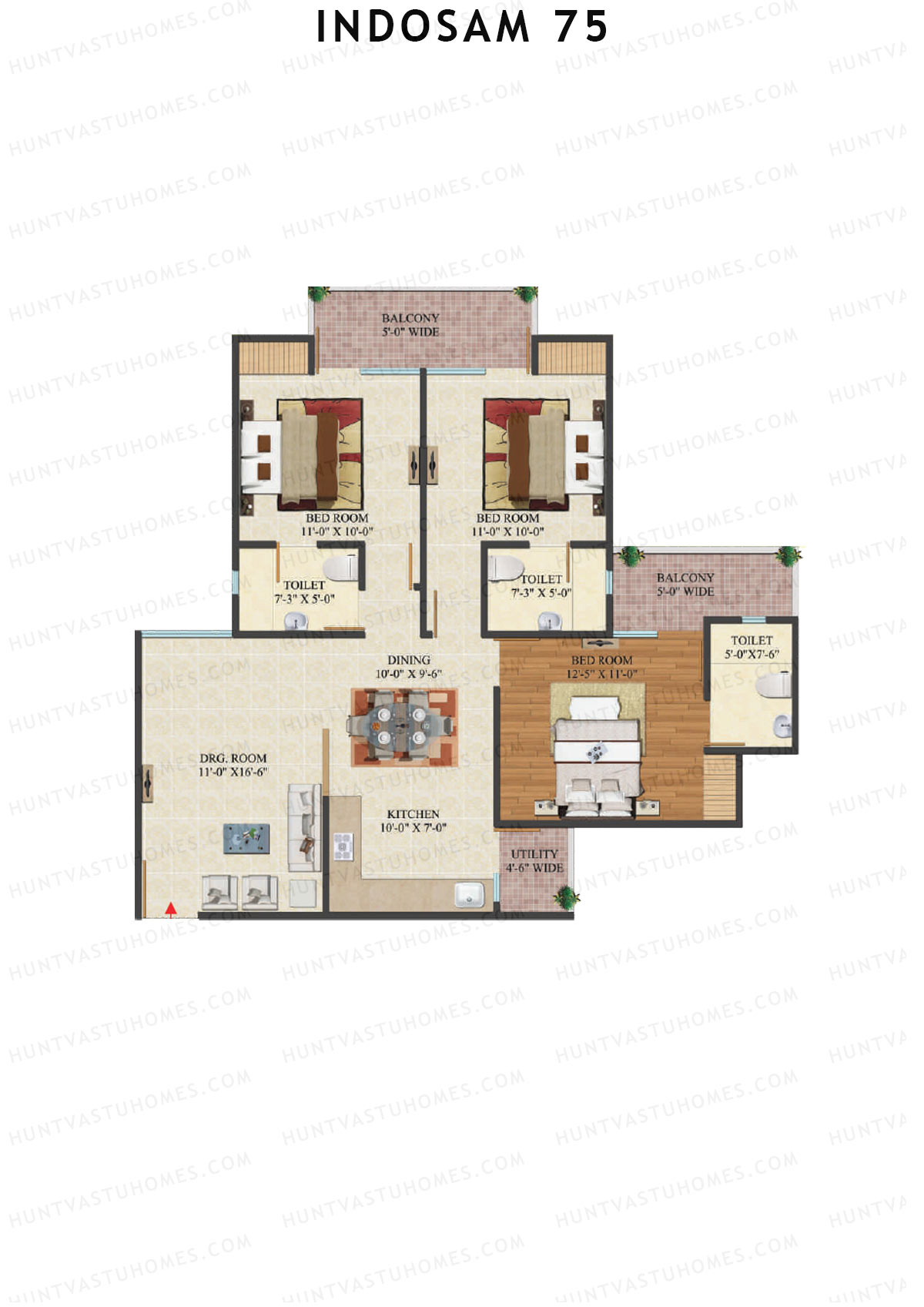Indosam 75 Tower F Unit 5 Floor Plan