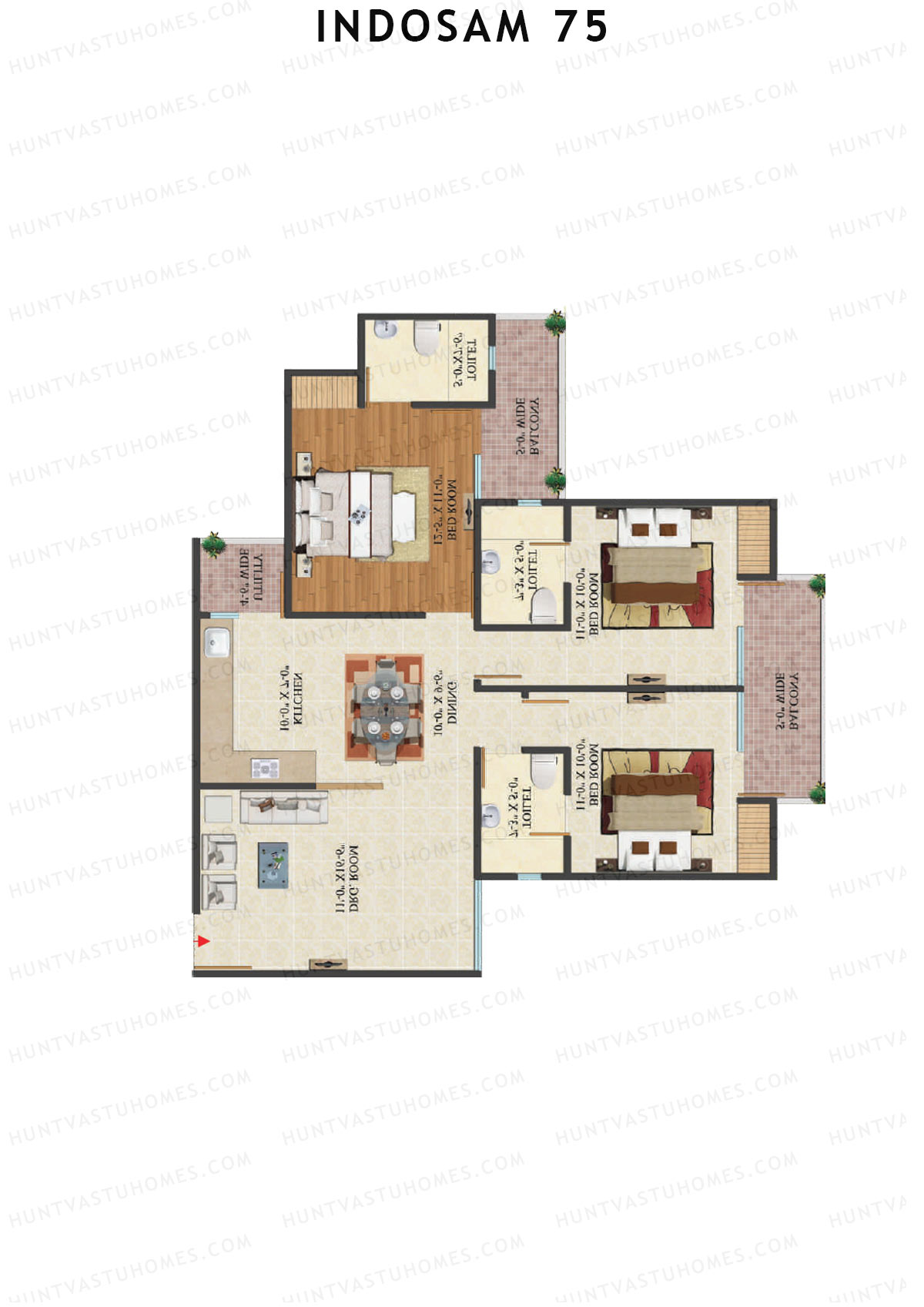 Indosam 75 Tower F Unit 6 Floor Plan