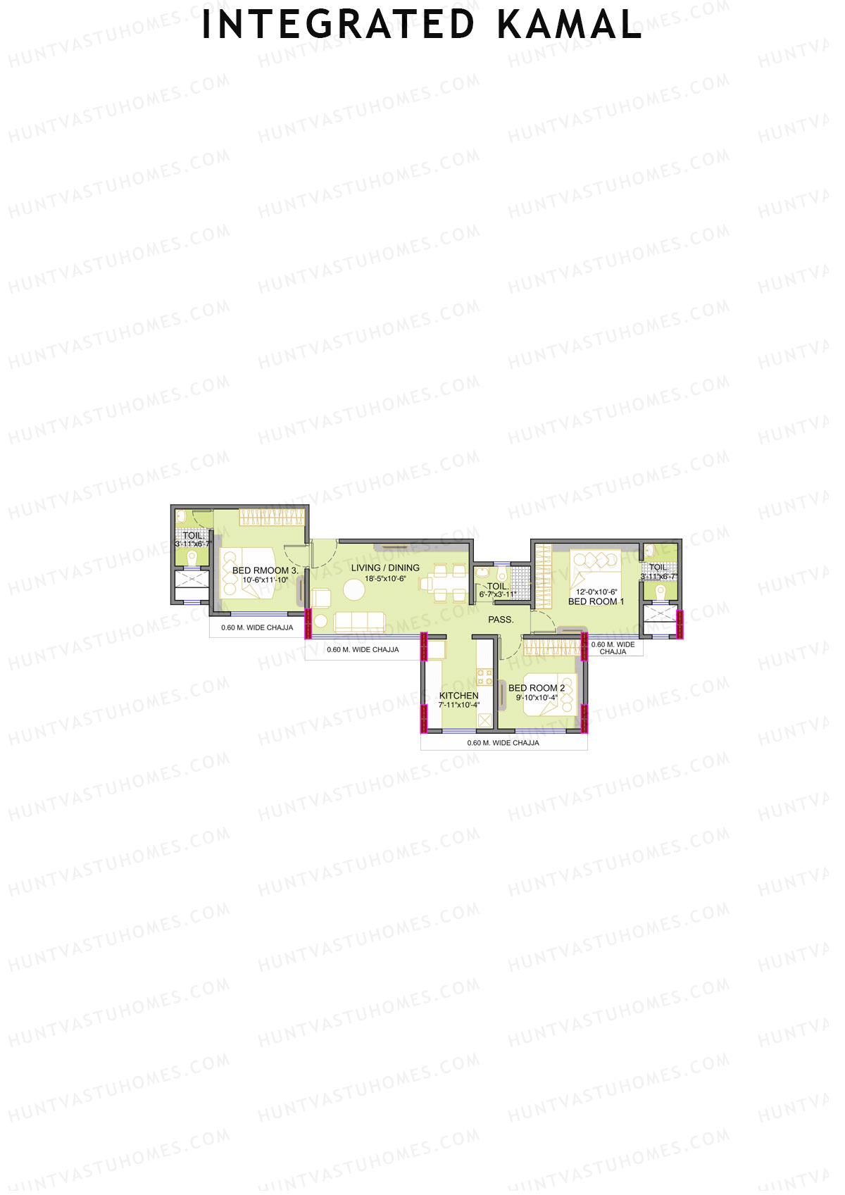 Integrated Kamal Wing A Unit 1 Floor Plan