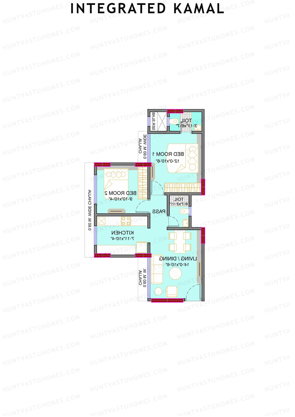 Integrated Kamal Wing A Unit 3 Floor Plan