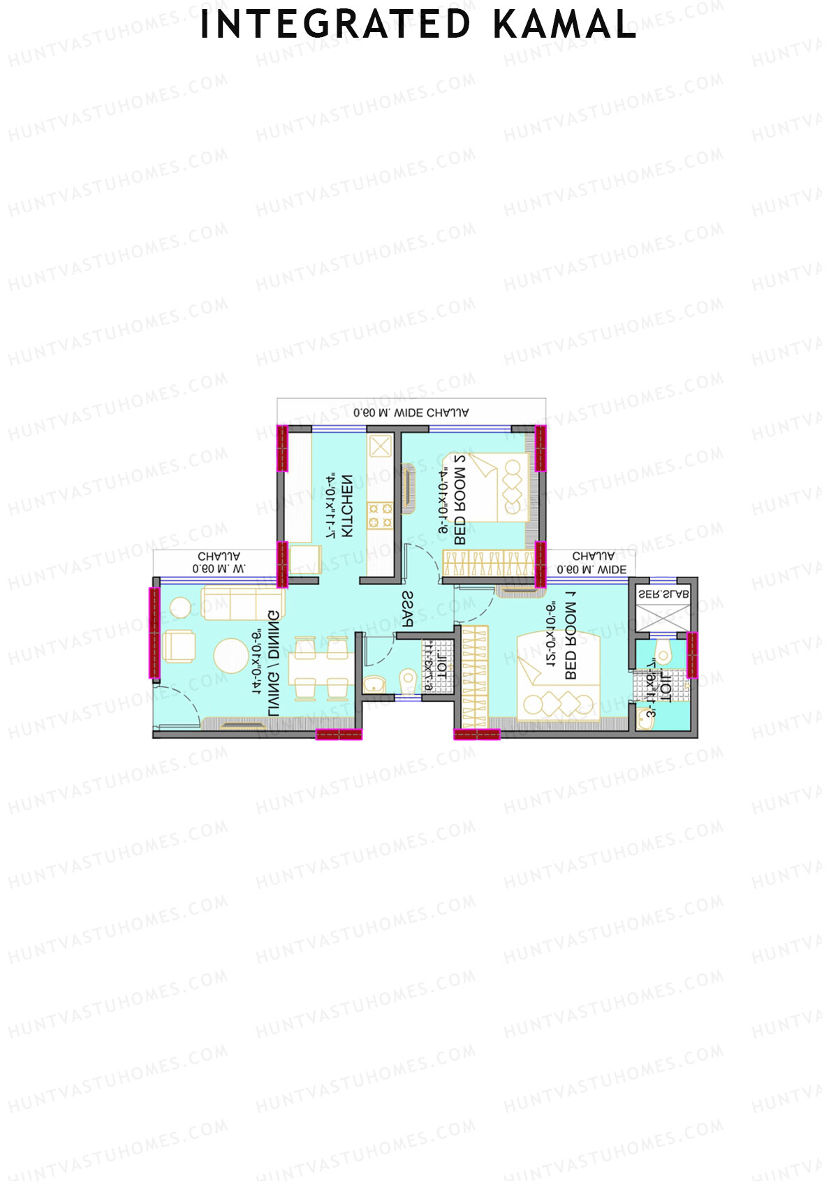 Integrated Kamal Wing B Unit 1 Floor Plan