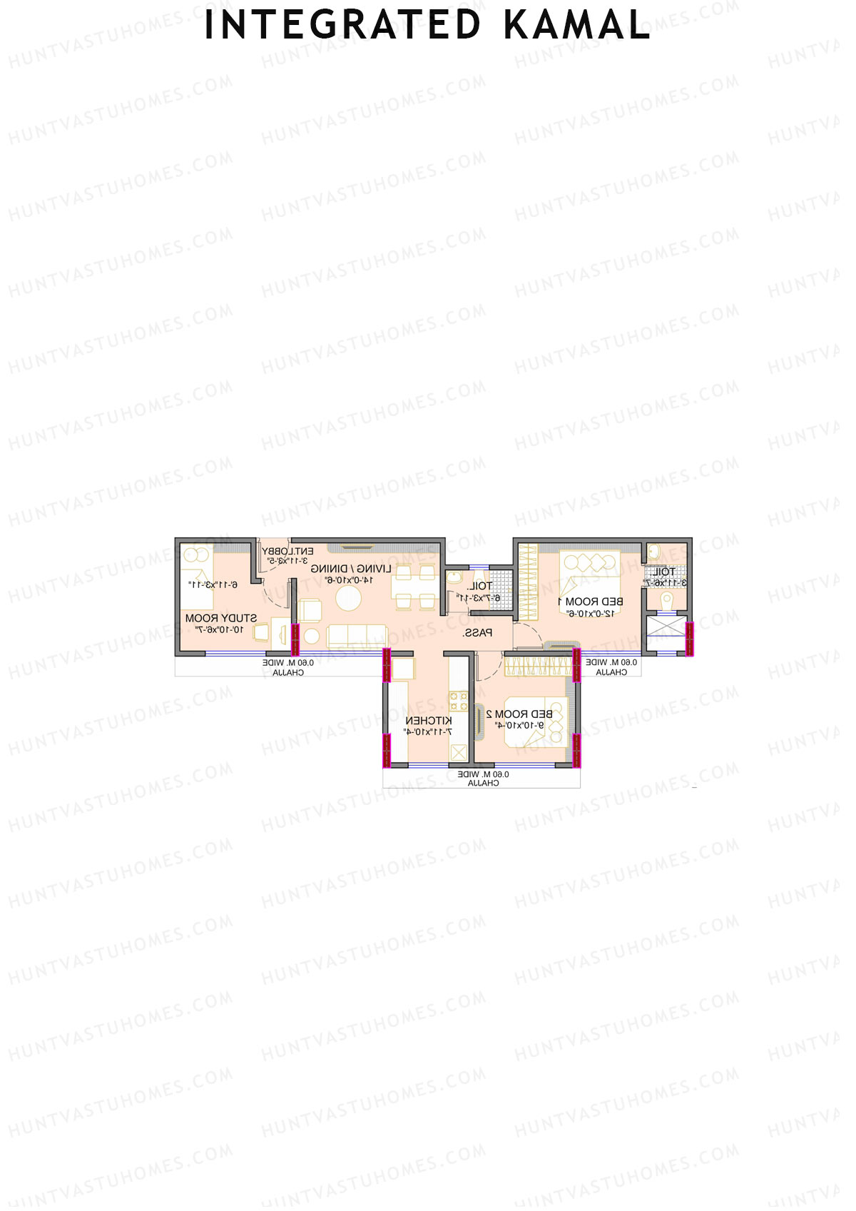 Integrated Kamal Wing B Unit 2 Floor Plan