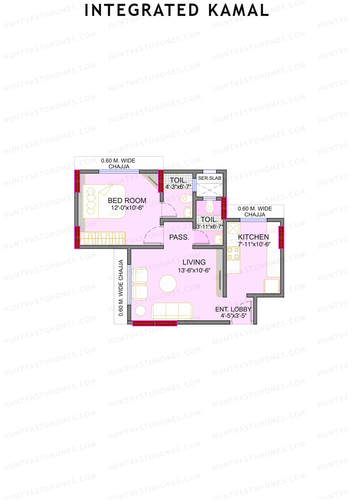 Integrated Kamal Wing C Unit 1 Floor Plan