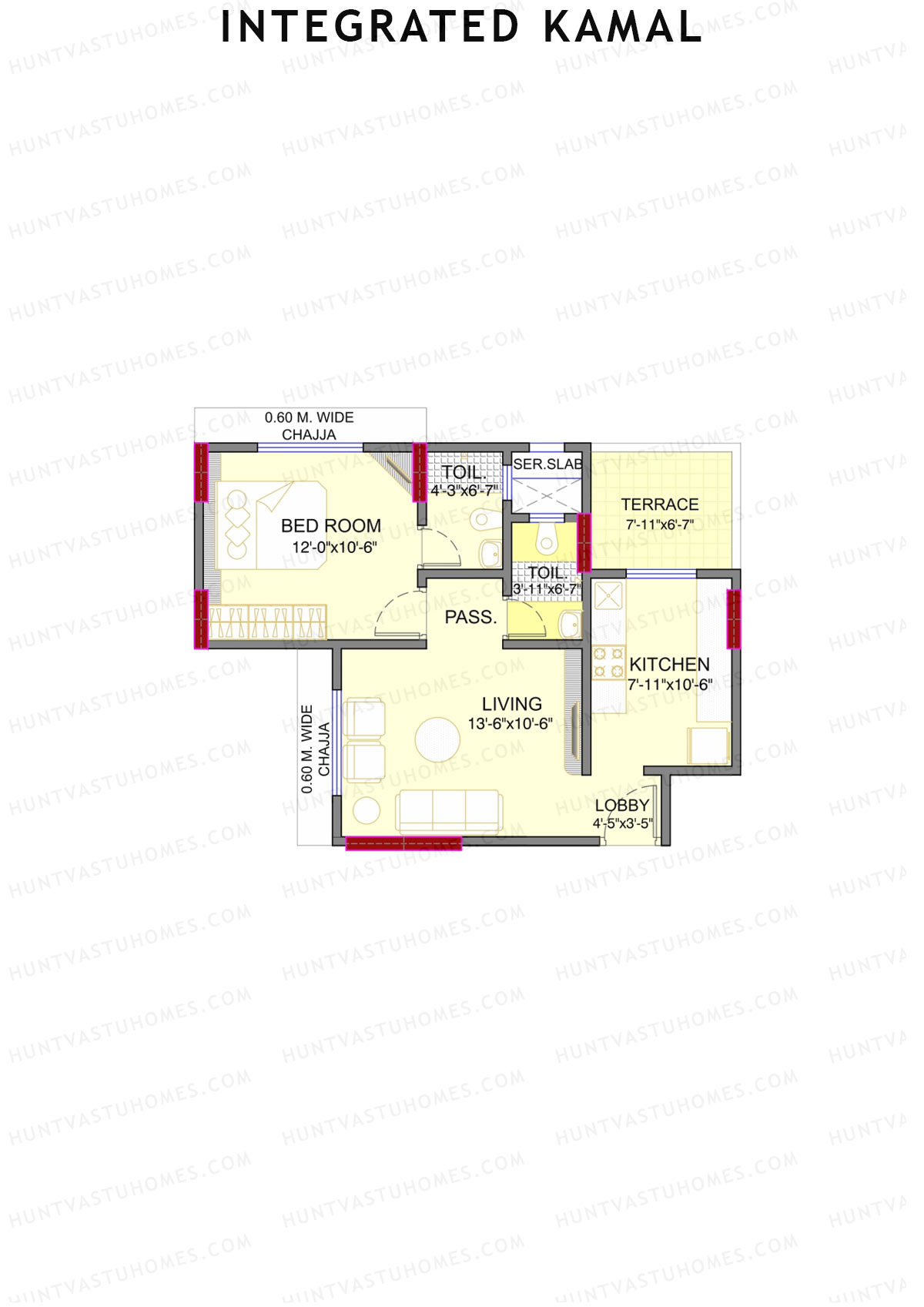 Integrated Kamal Wing C Unit 1 Floor Plan
