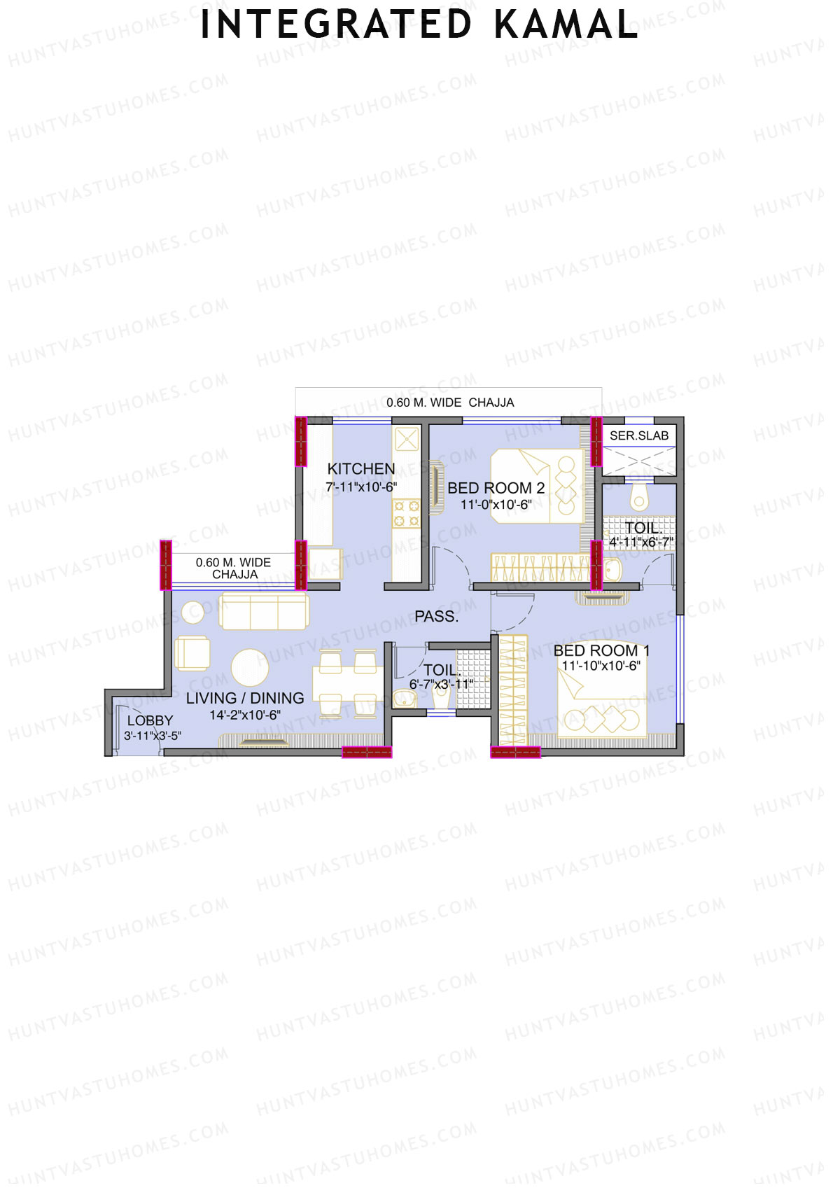 Integrated Kamal Wing C Unit 2 Floor Plan