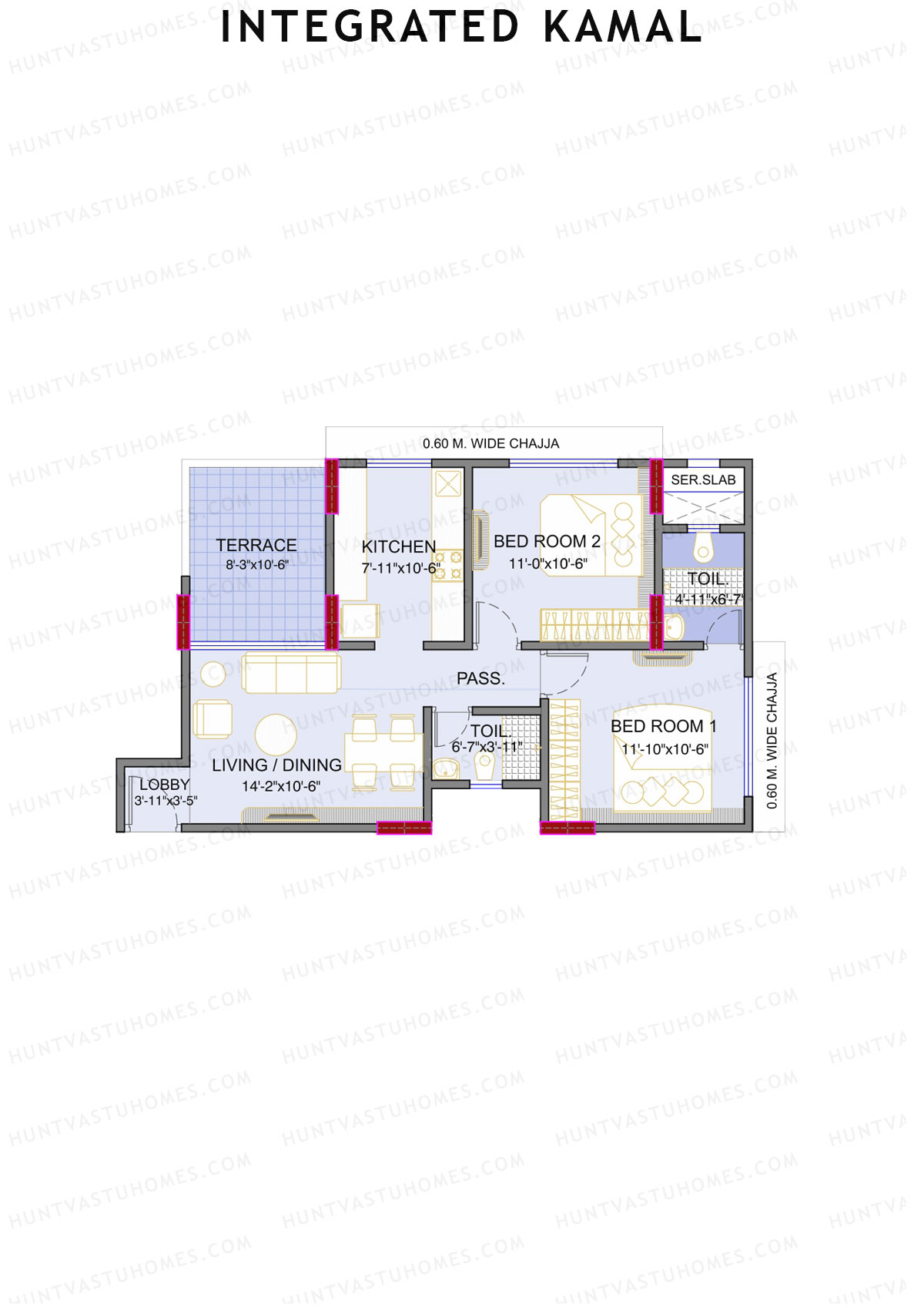 Integrated Kamal Wing C Unit 2 Floor Plan