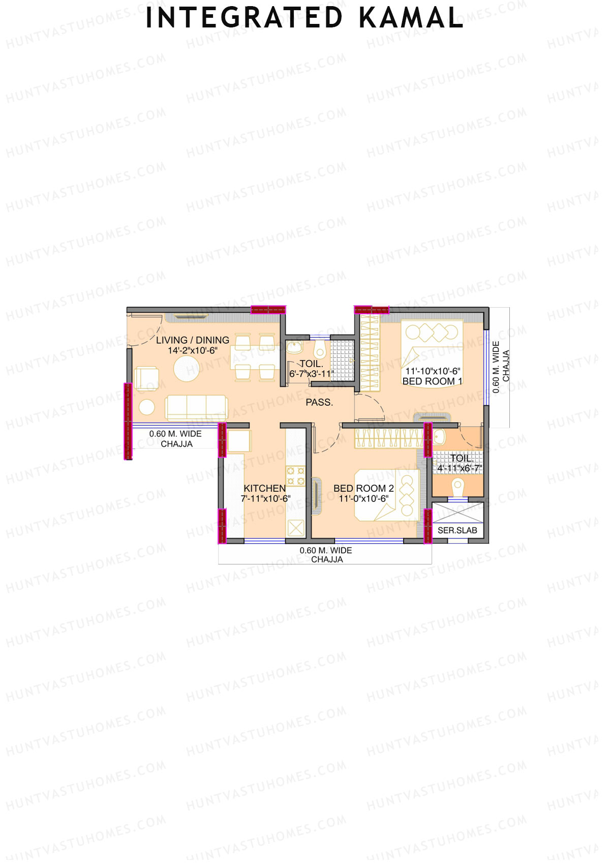 Integrated Kamal Wing C Unit 3 Floor Plan