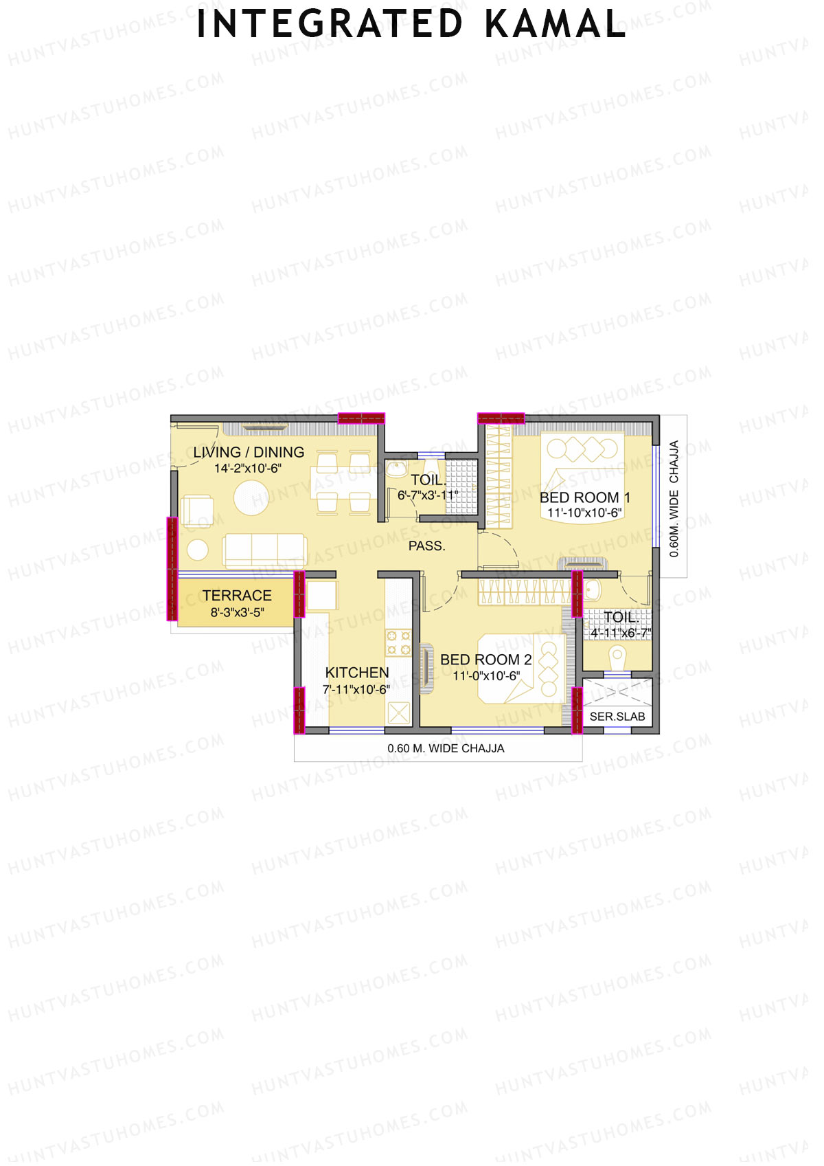 Integrated Kamal Wing C Unit 3 Floor Plan