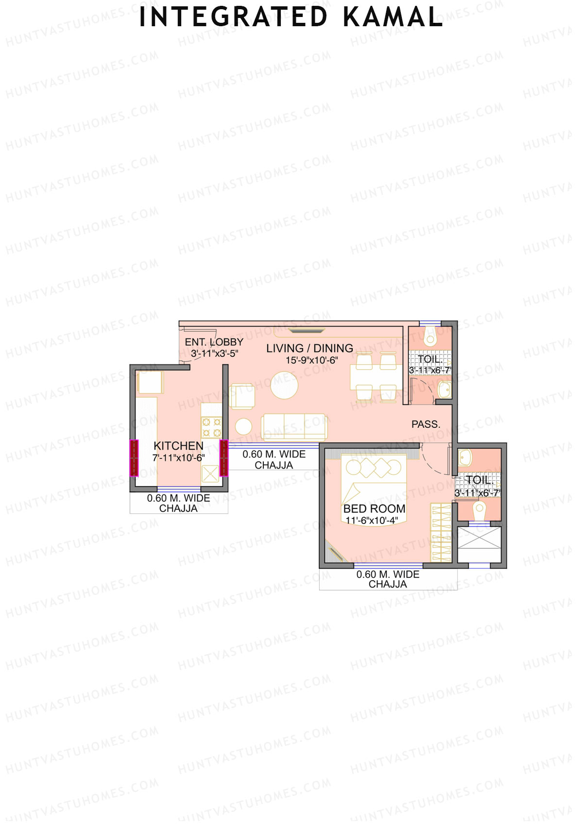 Integrated Kamal Wing C Unit 4 Floor Plan