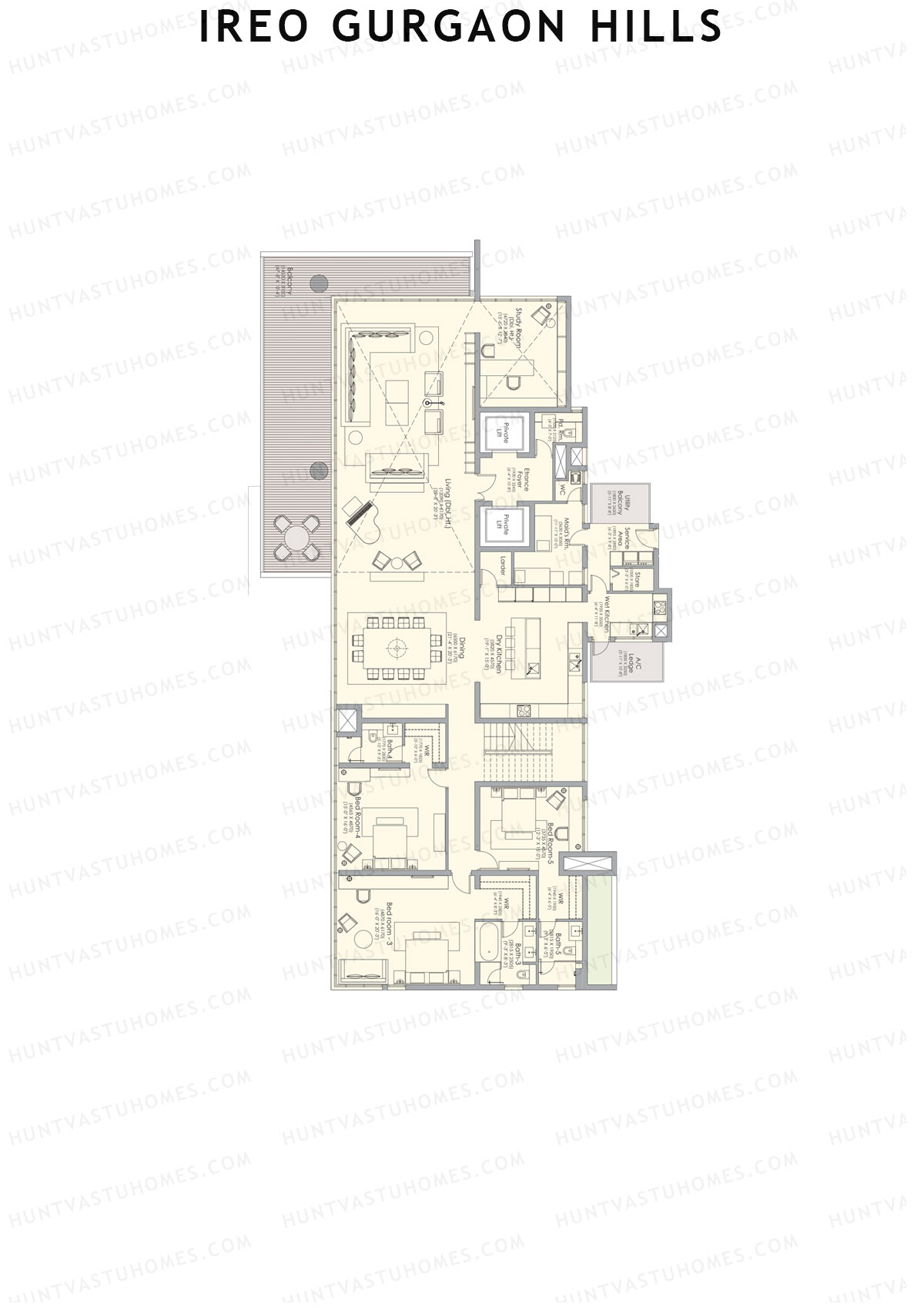 Ireo Gurgaon Hills Tower D Unit 1 Type PH LW(Penthouse) Floor Plan